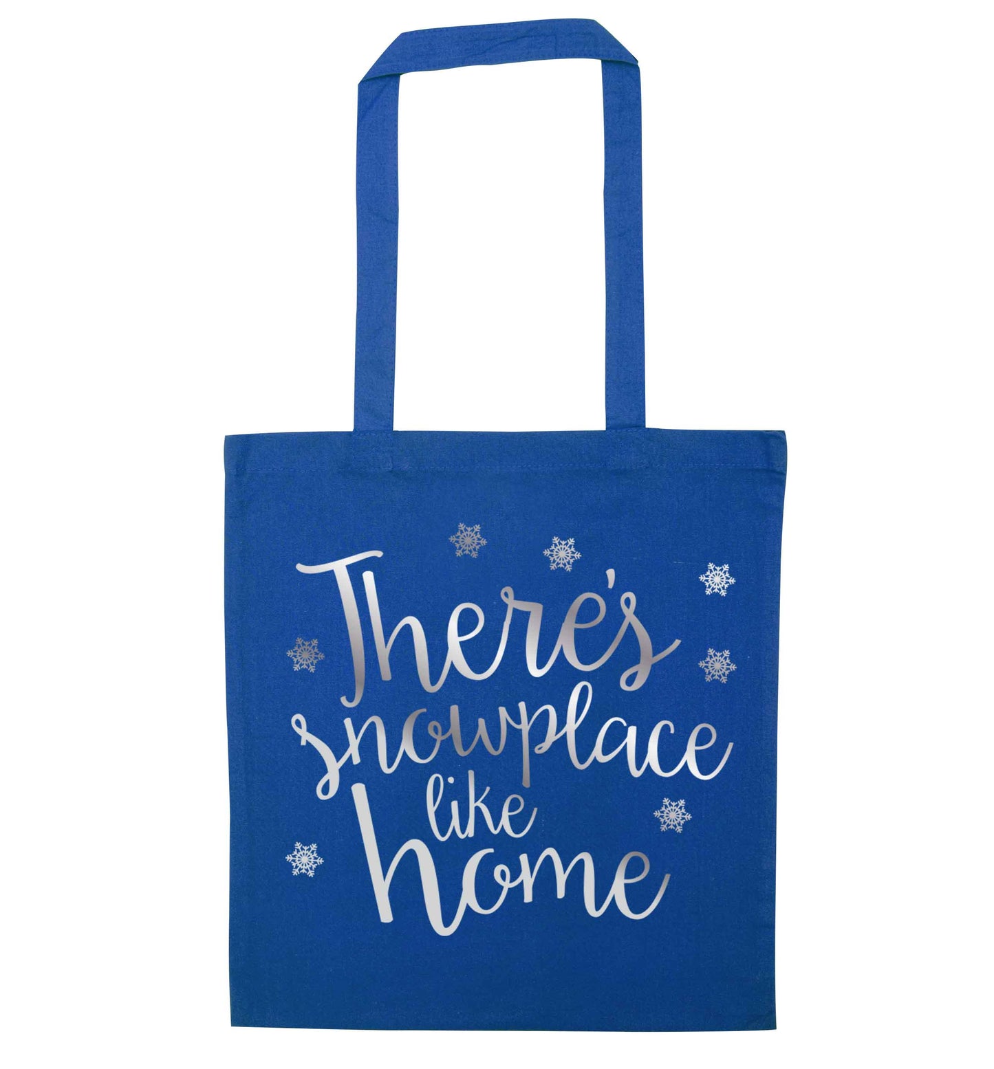 There's snowplace like home - metallic silver blue tote bag