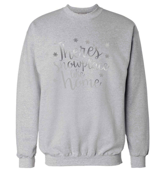 There's snowplace like home - metallic silver adult's unisex grey sweater 2XL