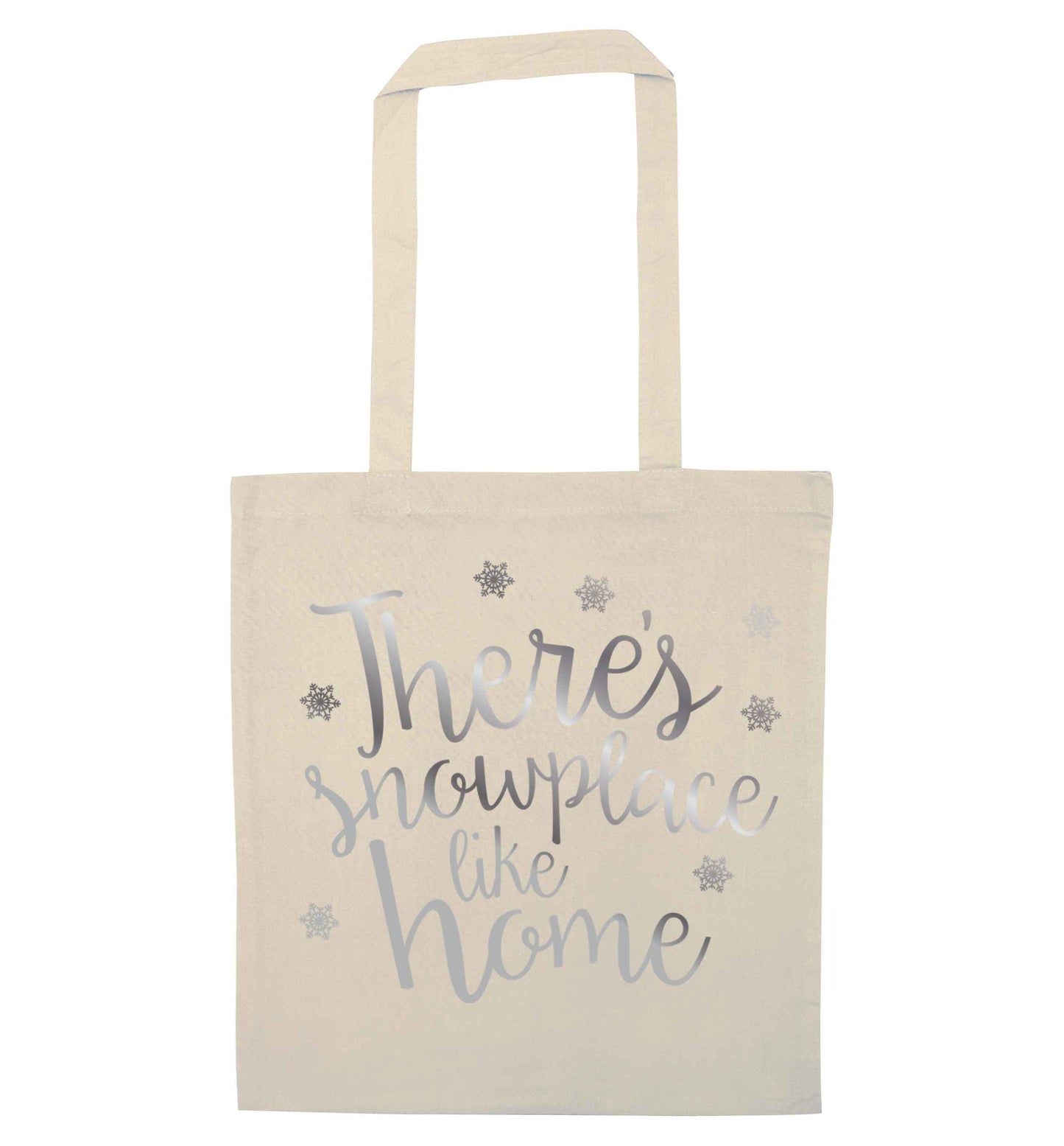 There's snowplace like home - metallic silver natural tote bag