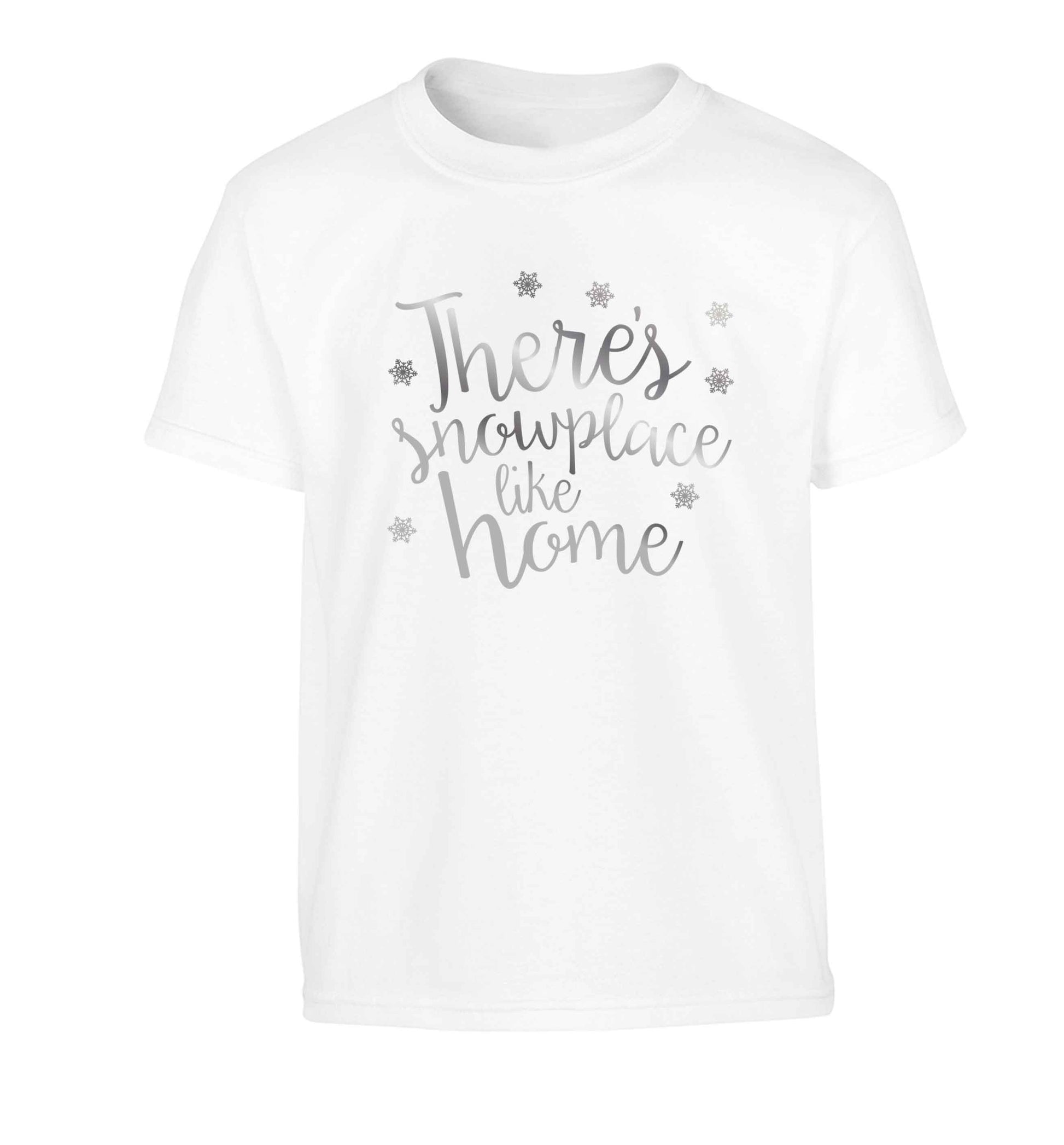 There's snowplace like home - metallic silver Children's white Tshirt 12-13 Years