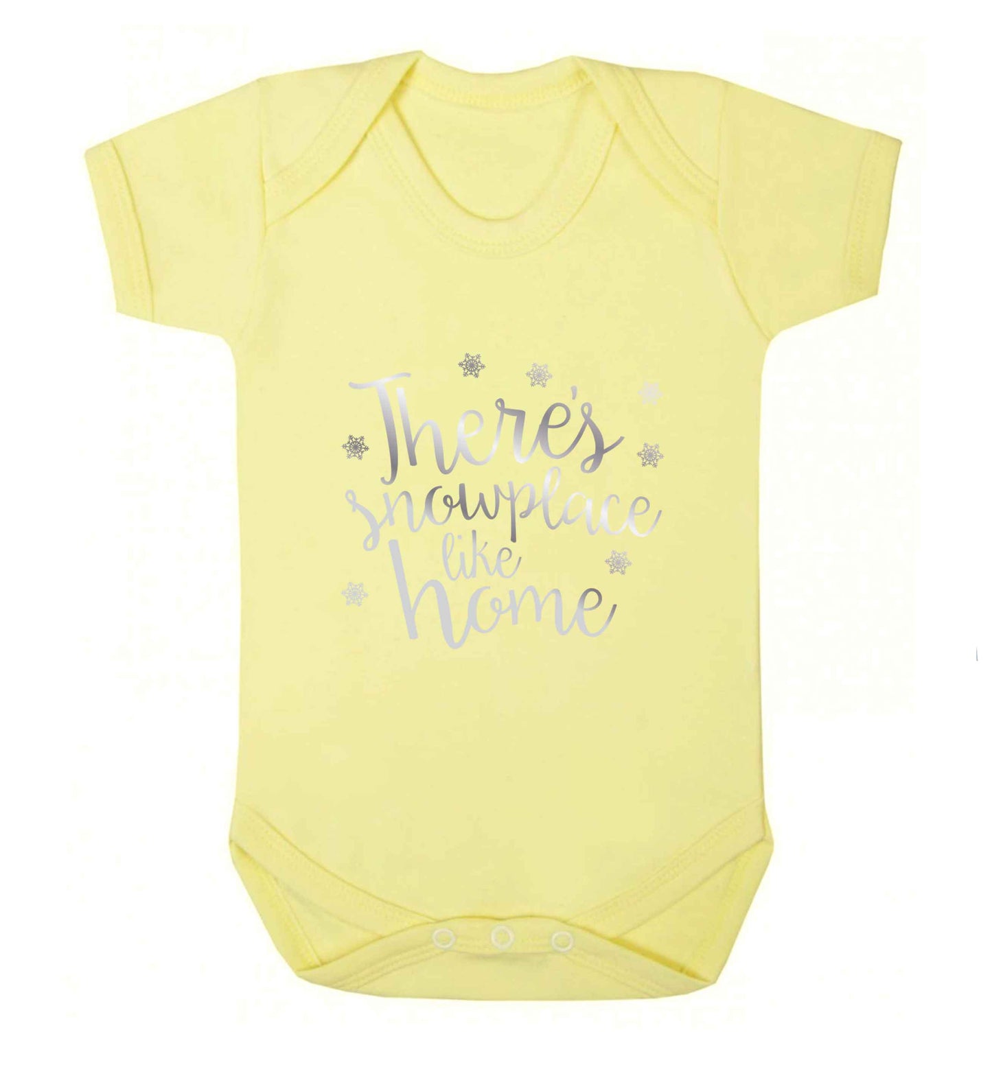 There's snowplace like home - metallic silver baby vest pale yellow 18-24 months