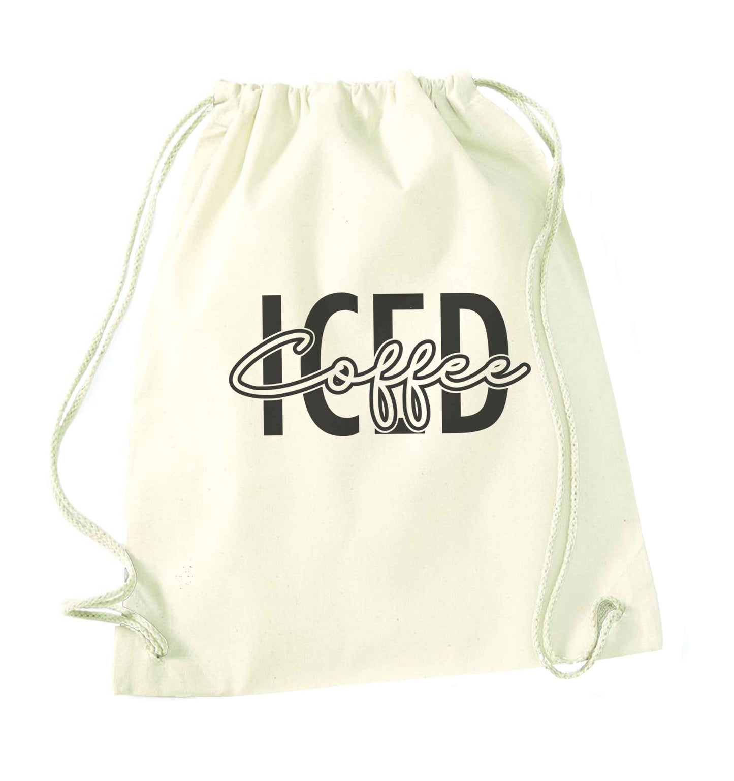 Iced Coffee natural drawstring bag