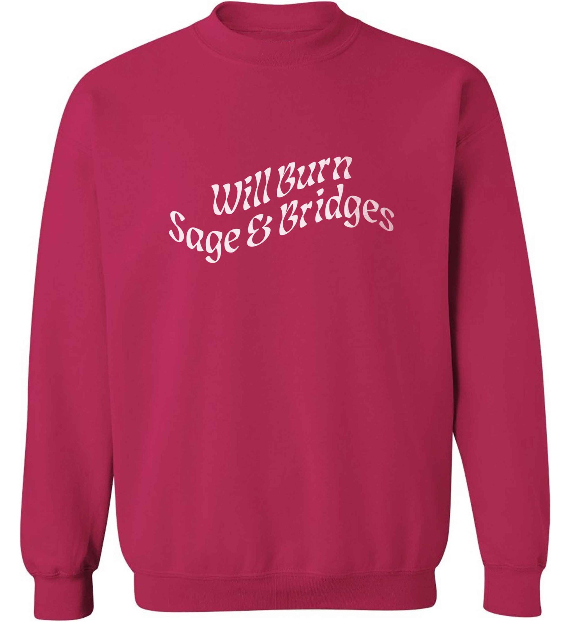 Will burn bridges and sage adult's unisex pink sweater 2XL