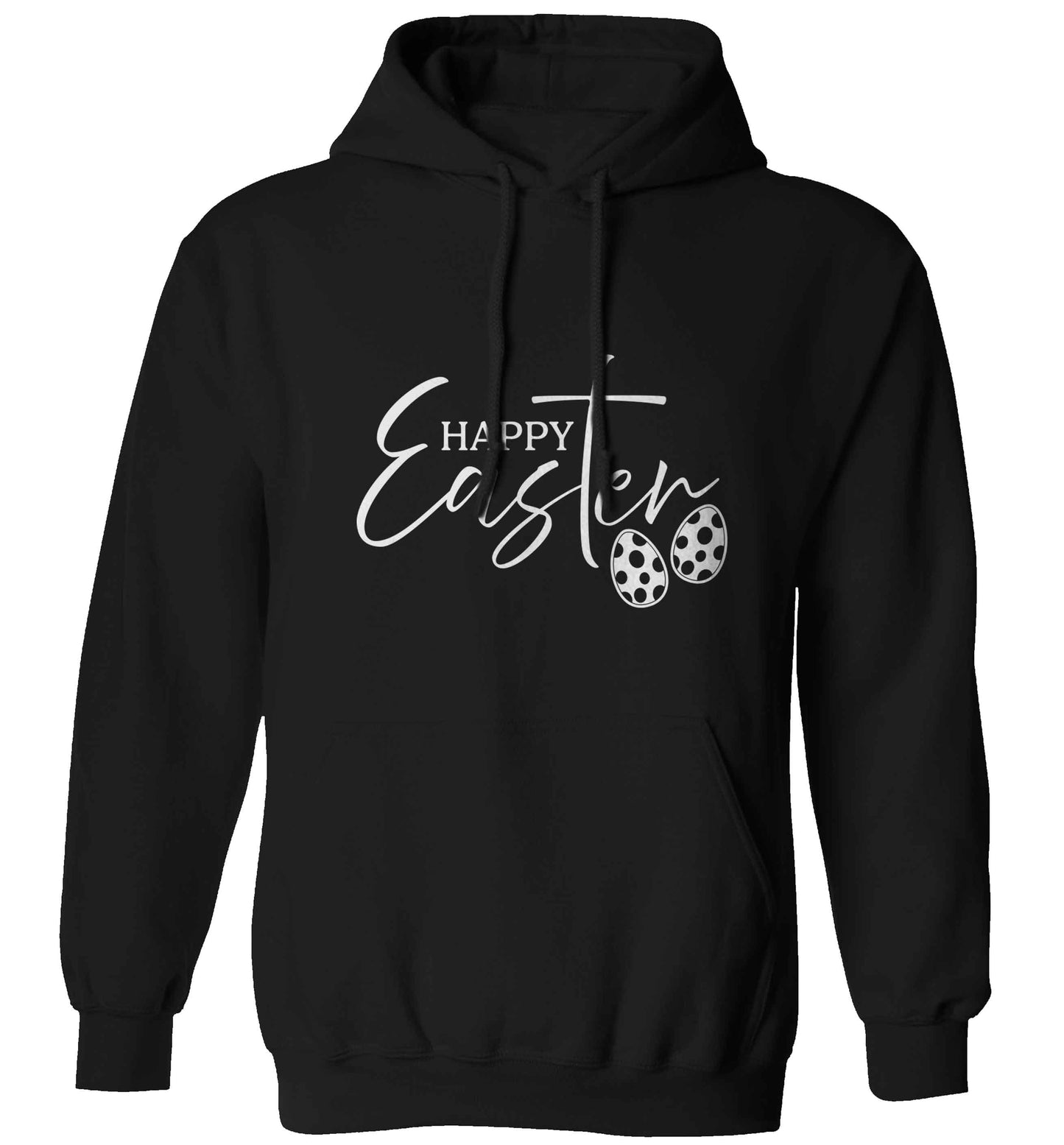 Happy Easter adults unisex black hoodie 2XL