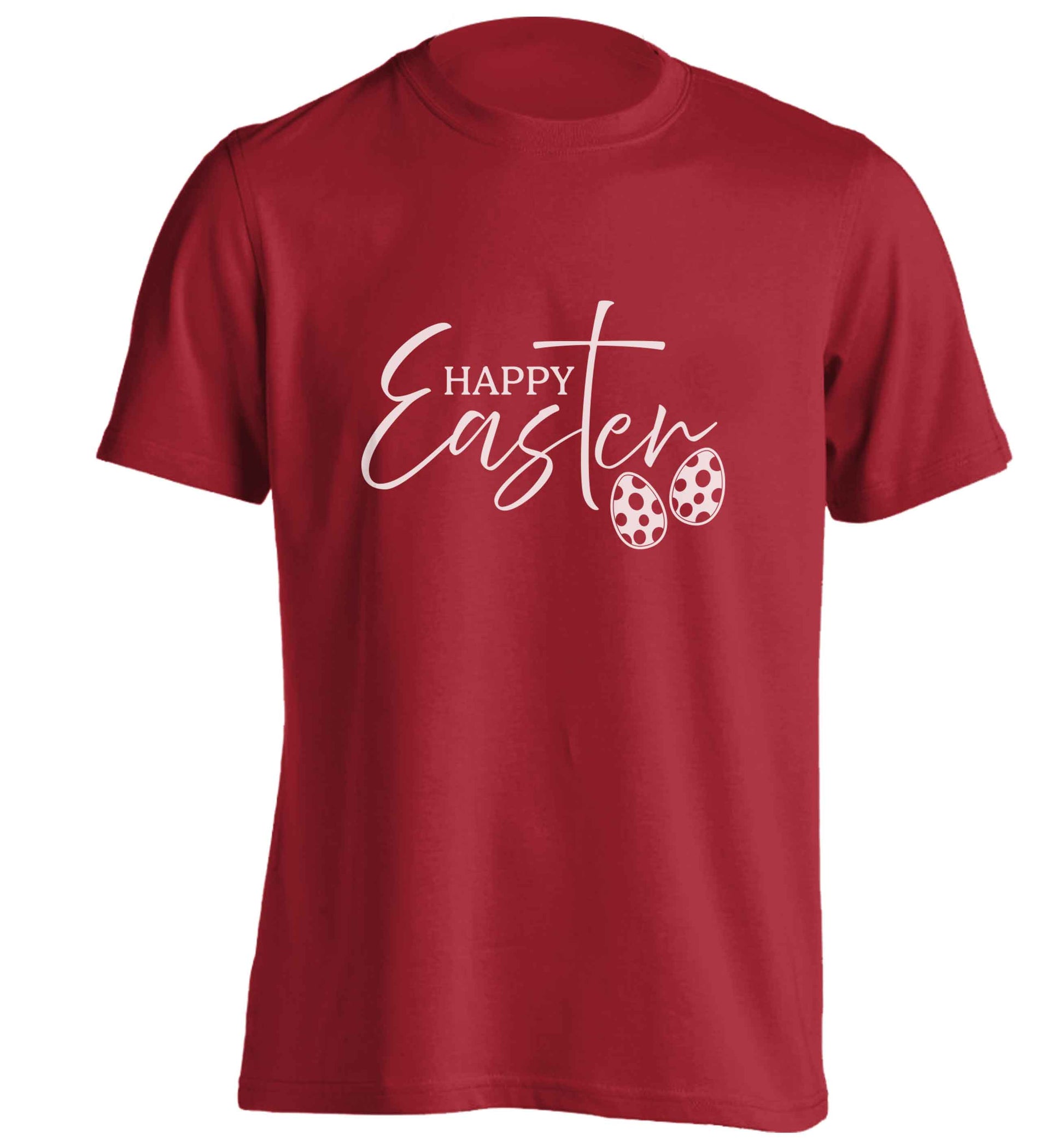 Happy Easter adults unisex red Tshirt 2XL