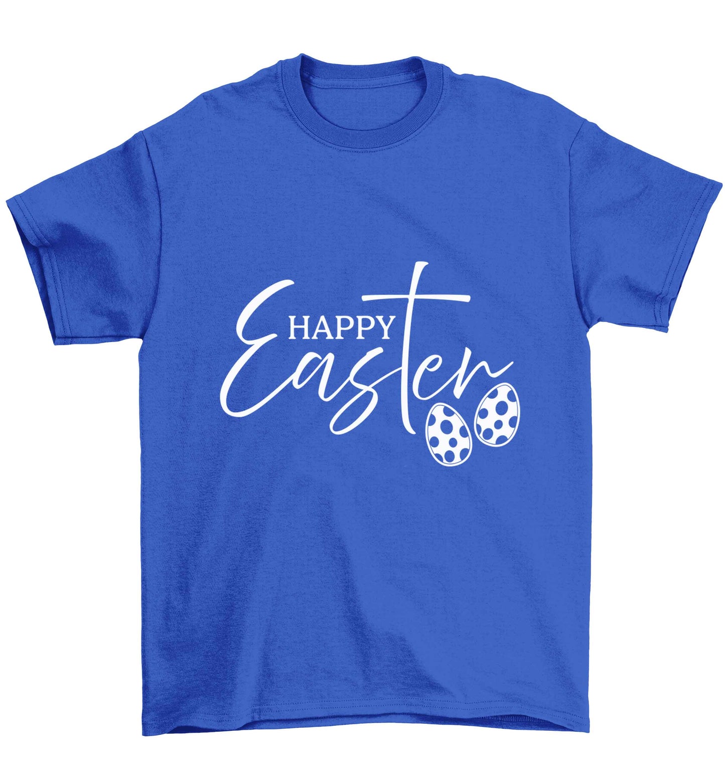 Happy Easter Children's blue Tshirt 12-13 Years