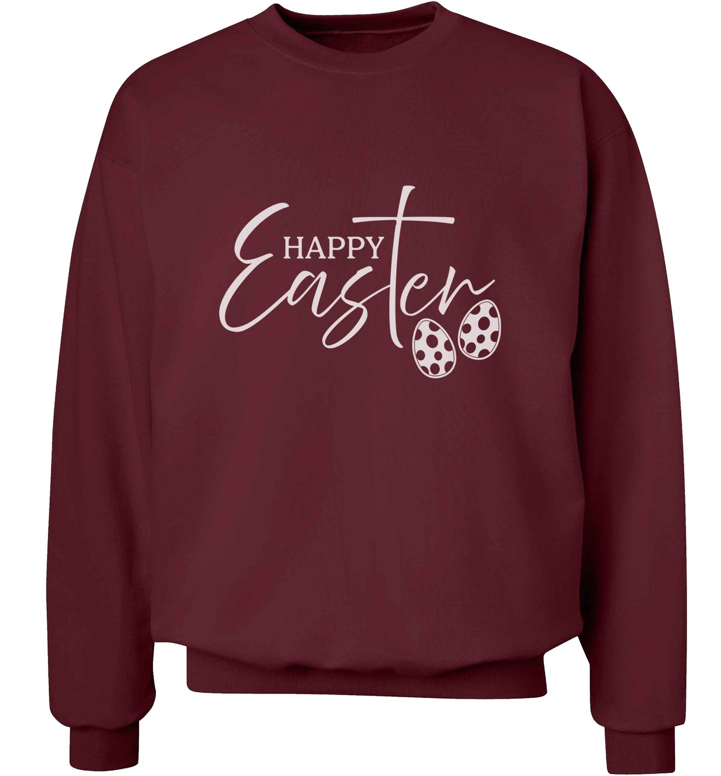 Happy Easter adult's unisex maroon sweater 2XL