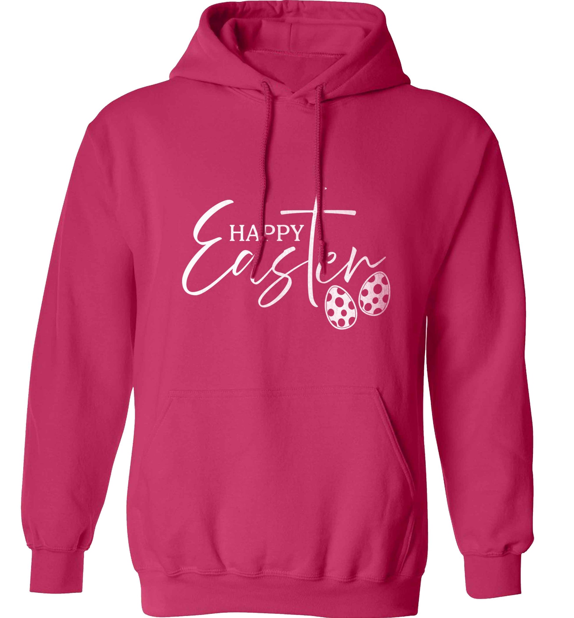 Happy Easter adults unisex pink hoodie 2XL