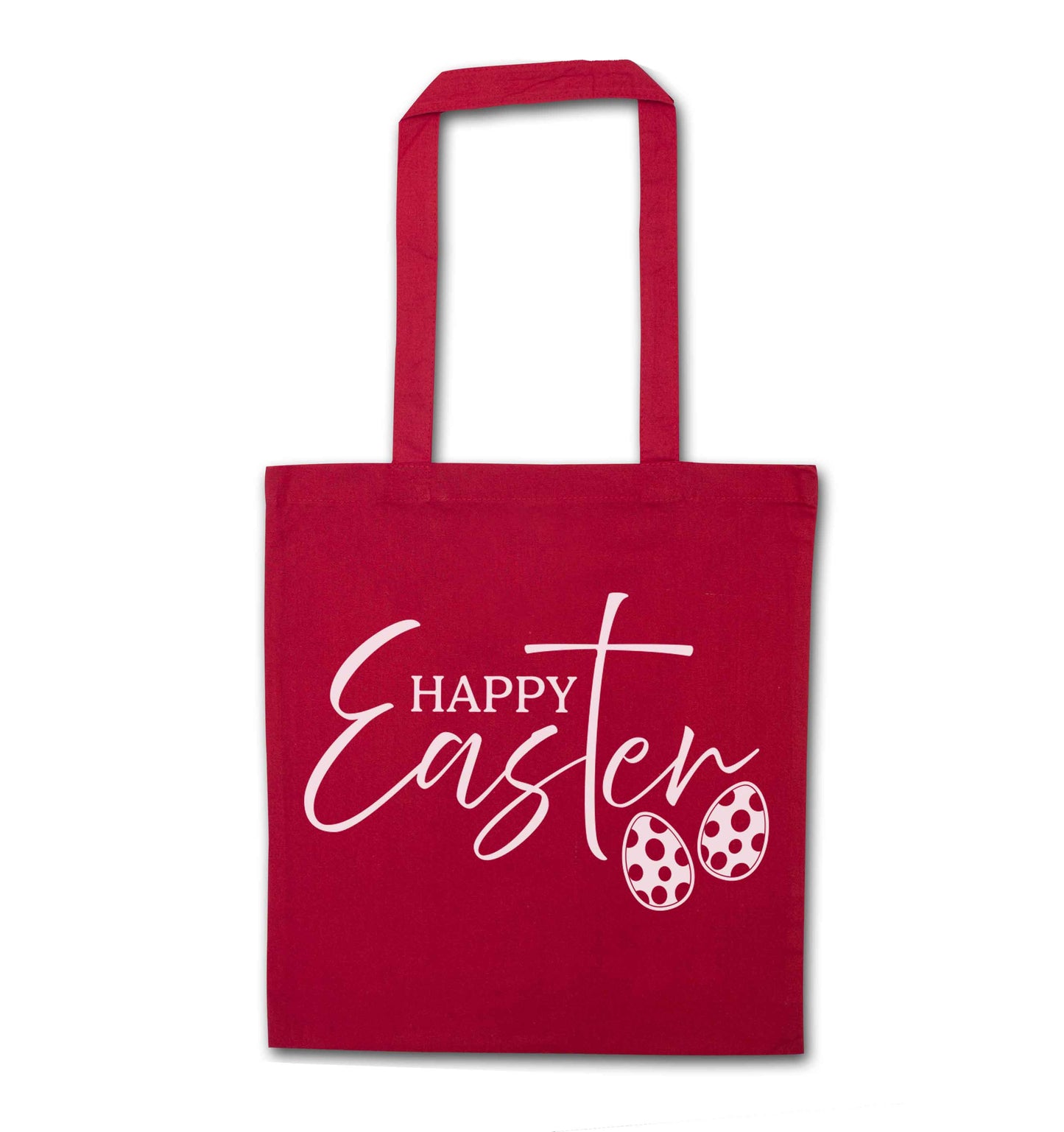 Happy Easter red tote bag