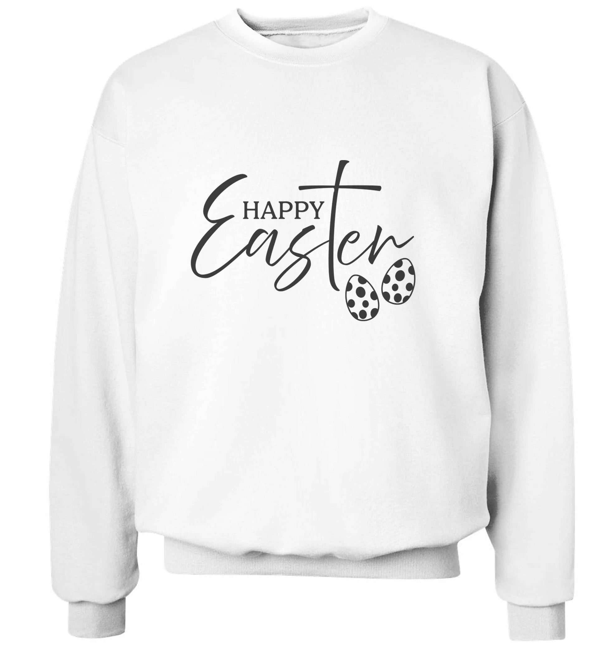 Happy Easter adult's unisex white sweater 2XL