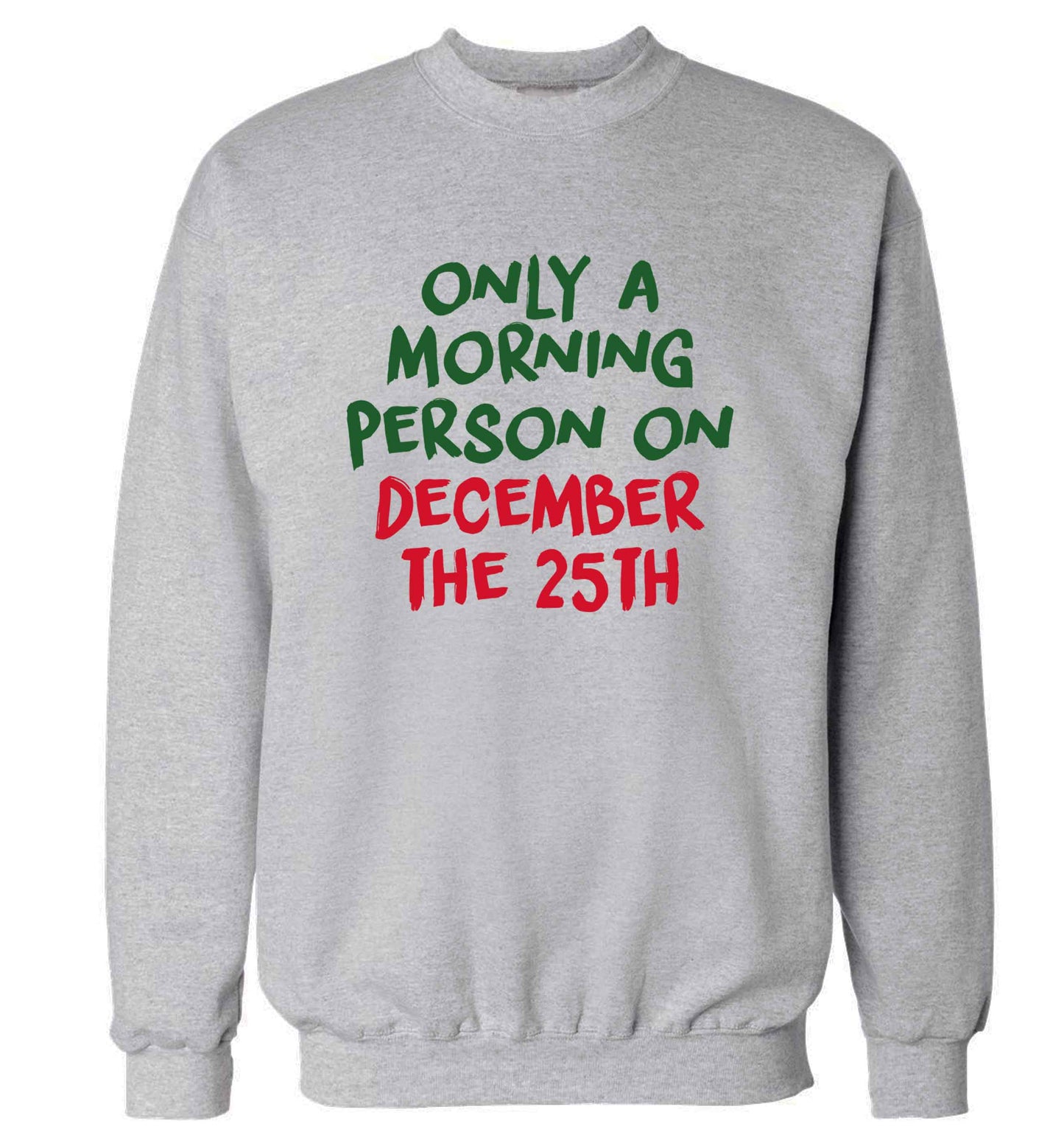 I'm only a morning person on December the 25th adult's unisex grey sweater 2XL