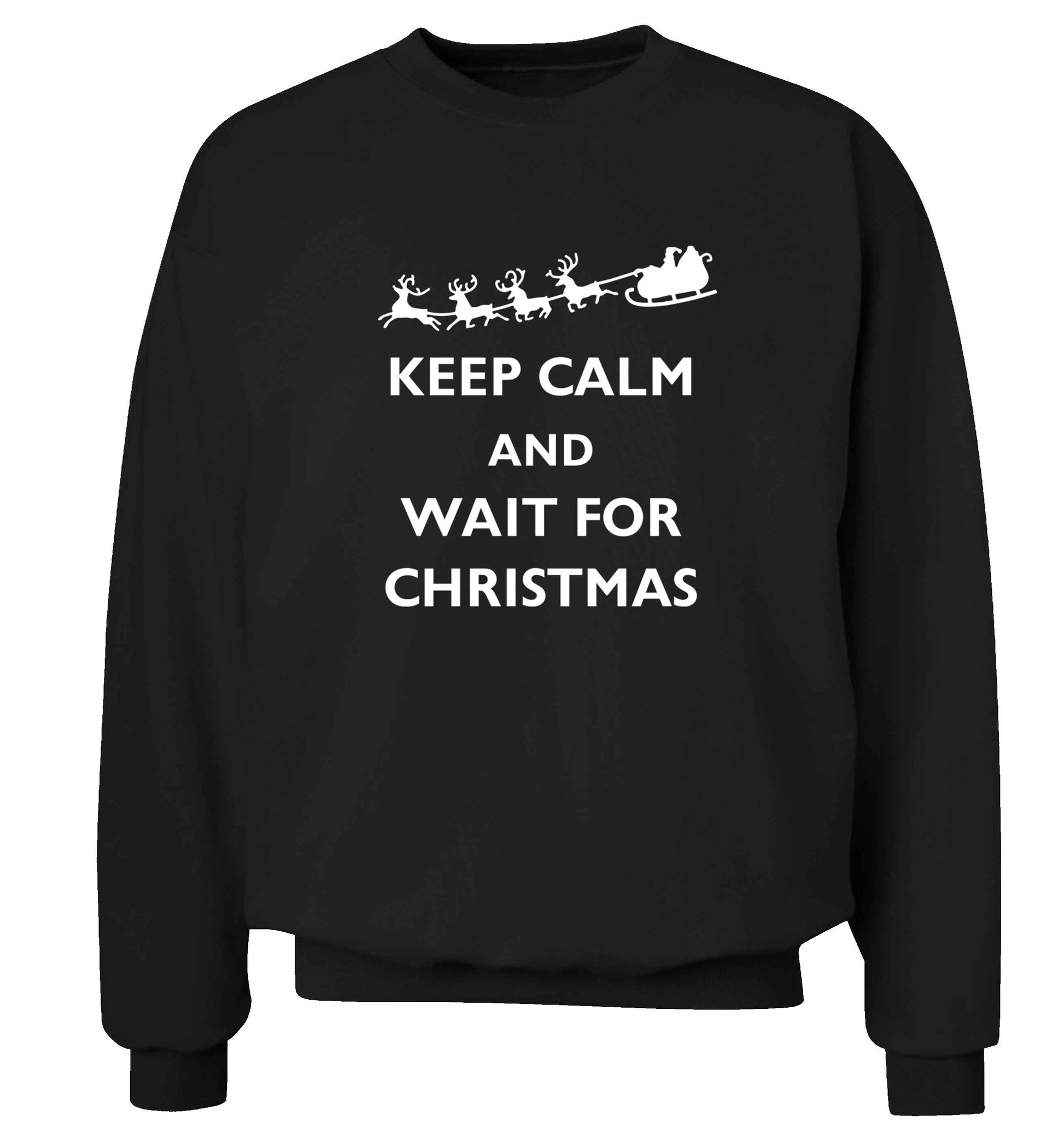 Keep calm and wait for Christmas adult's unisex black sweater 2XL