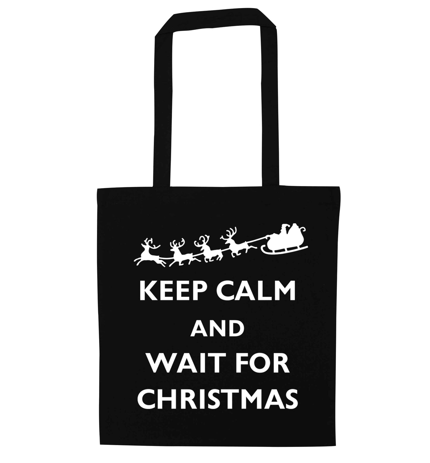 Keep calm and wait for Christmas black tote bag