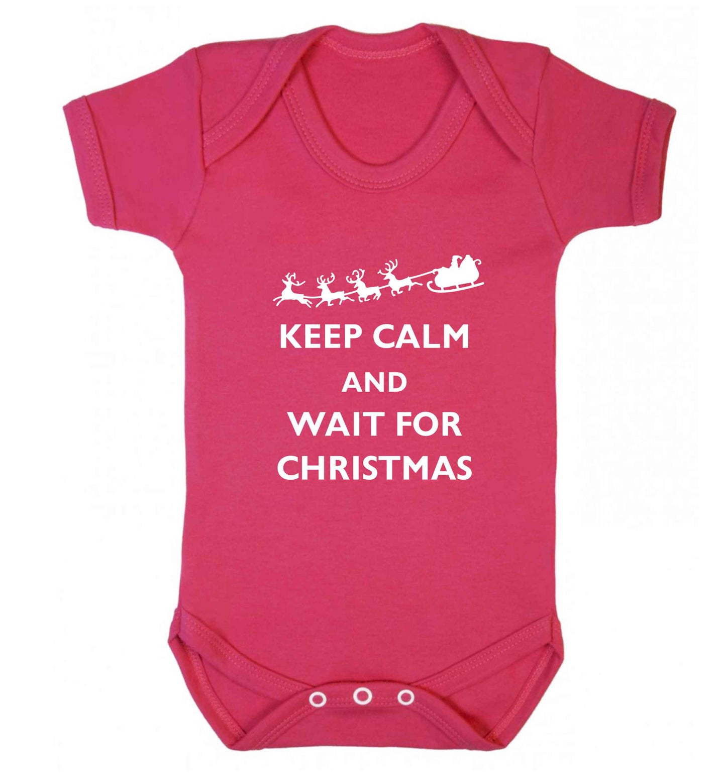 Keep calm and wait for Christmas baby vest dark pink 18-24 months