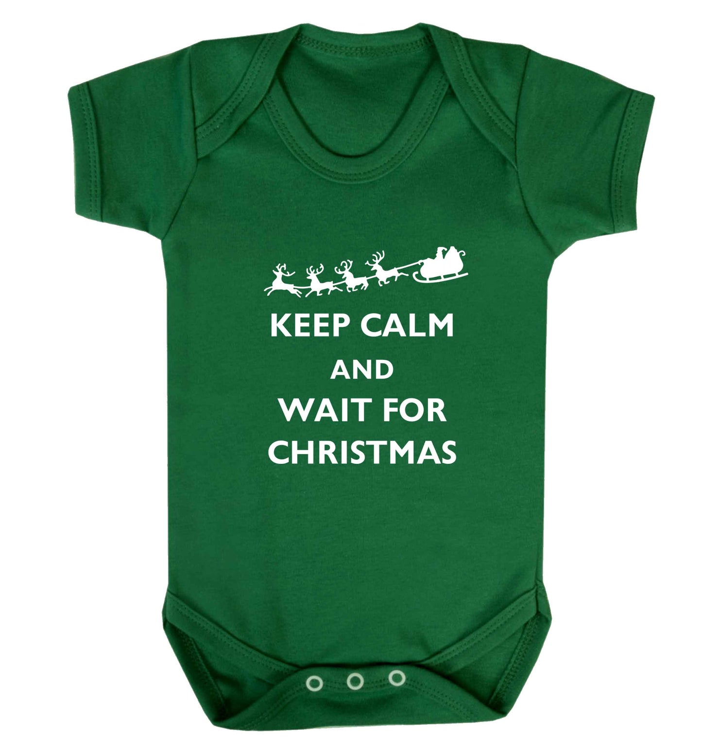 Keep calm and wait for Christmas baby vest green 18-24 months