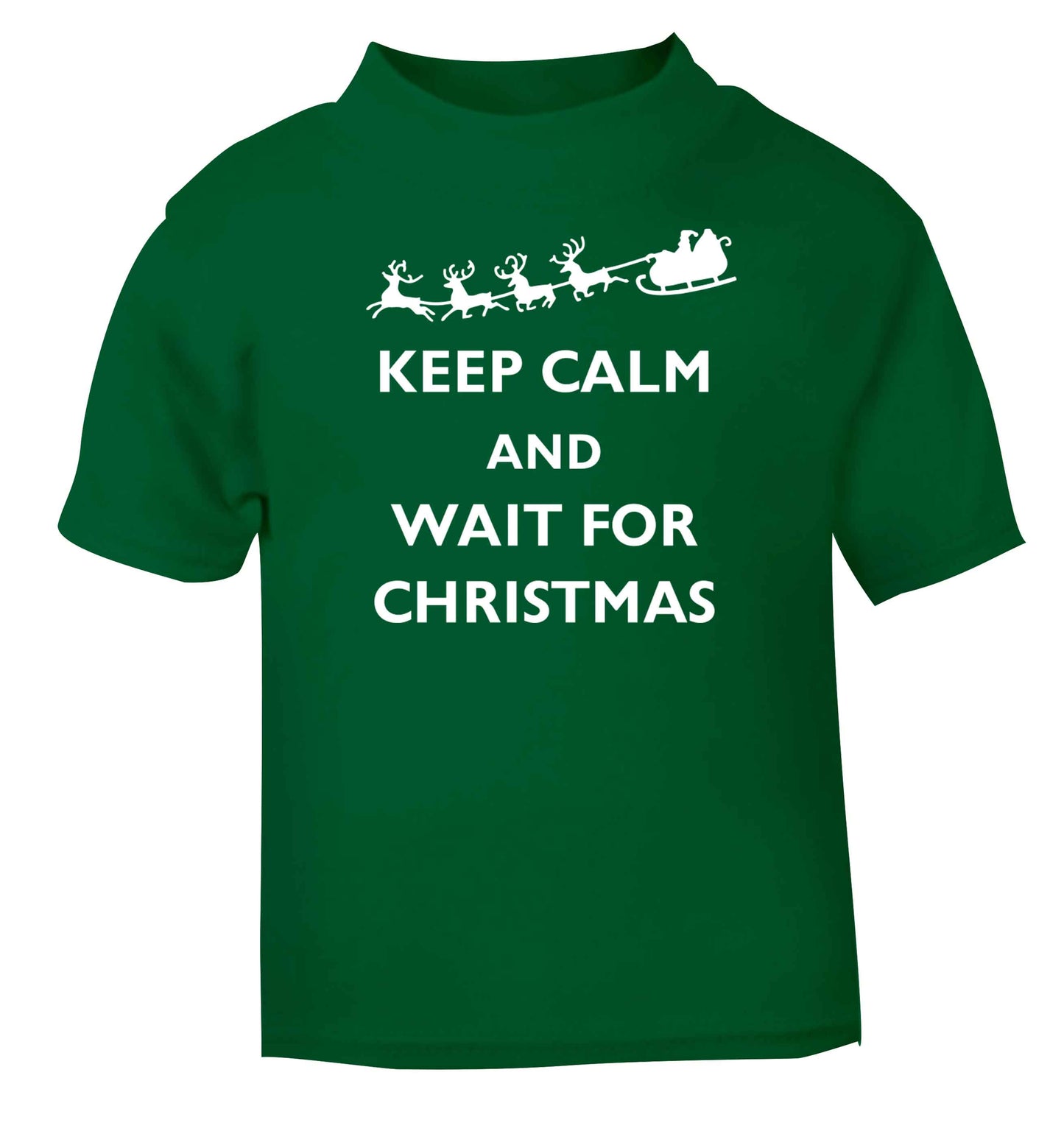 Keep calm and wait for Christmas green baby toddler Tshirt 2 Years