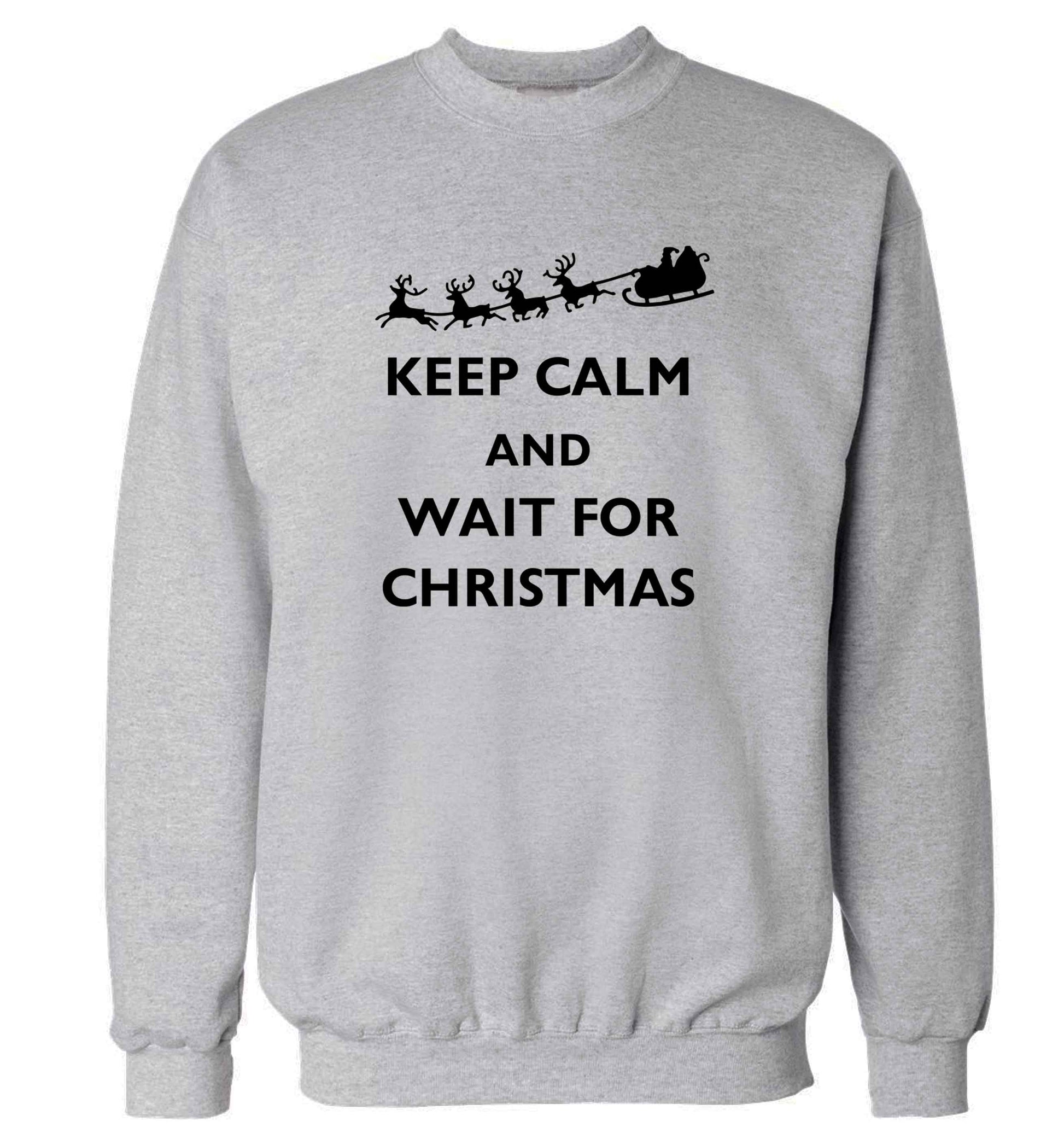 Keep calm and wait for Christmas adult's unisex grey sweater 2XL
