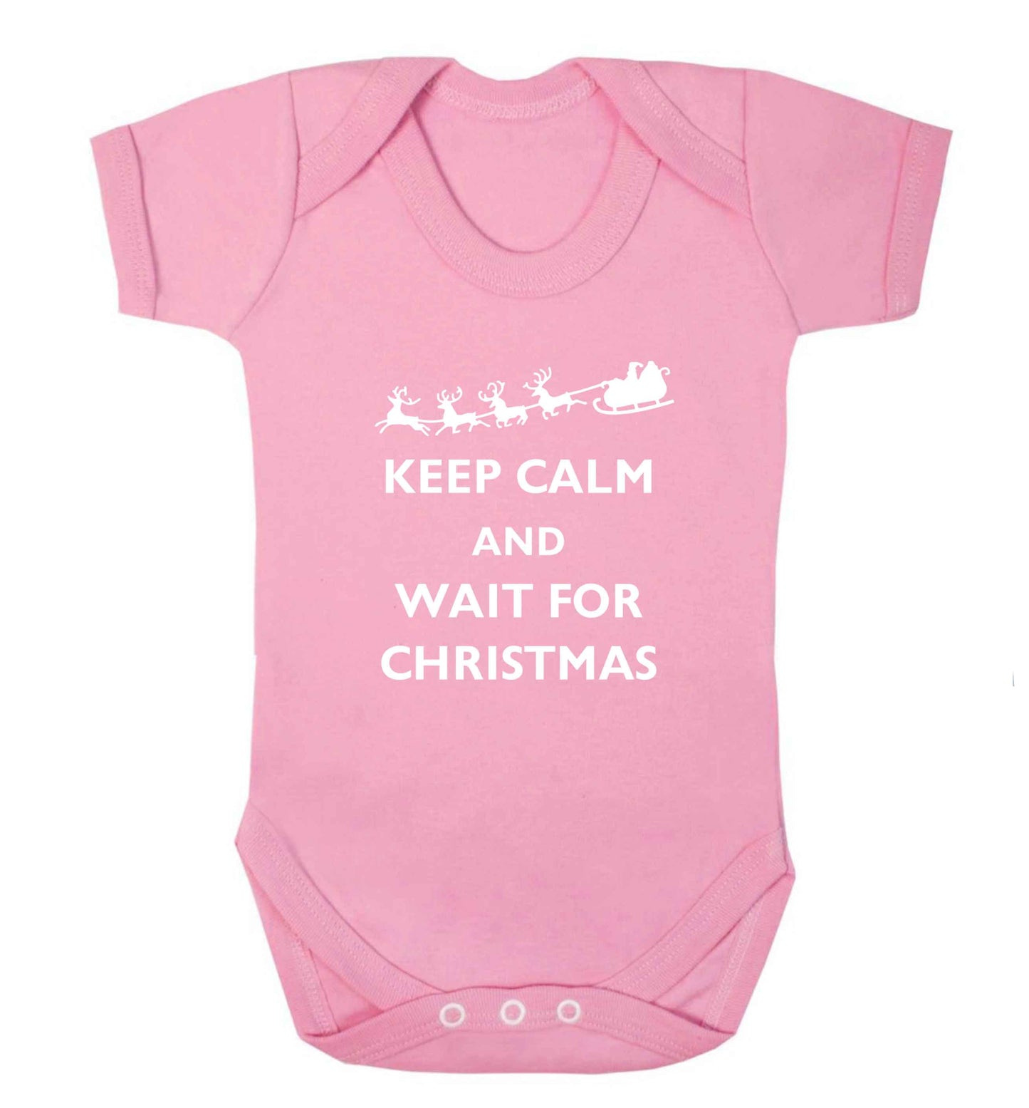 Keep calm and wait for Christmas baby vest pale pink 18-24 months