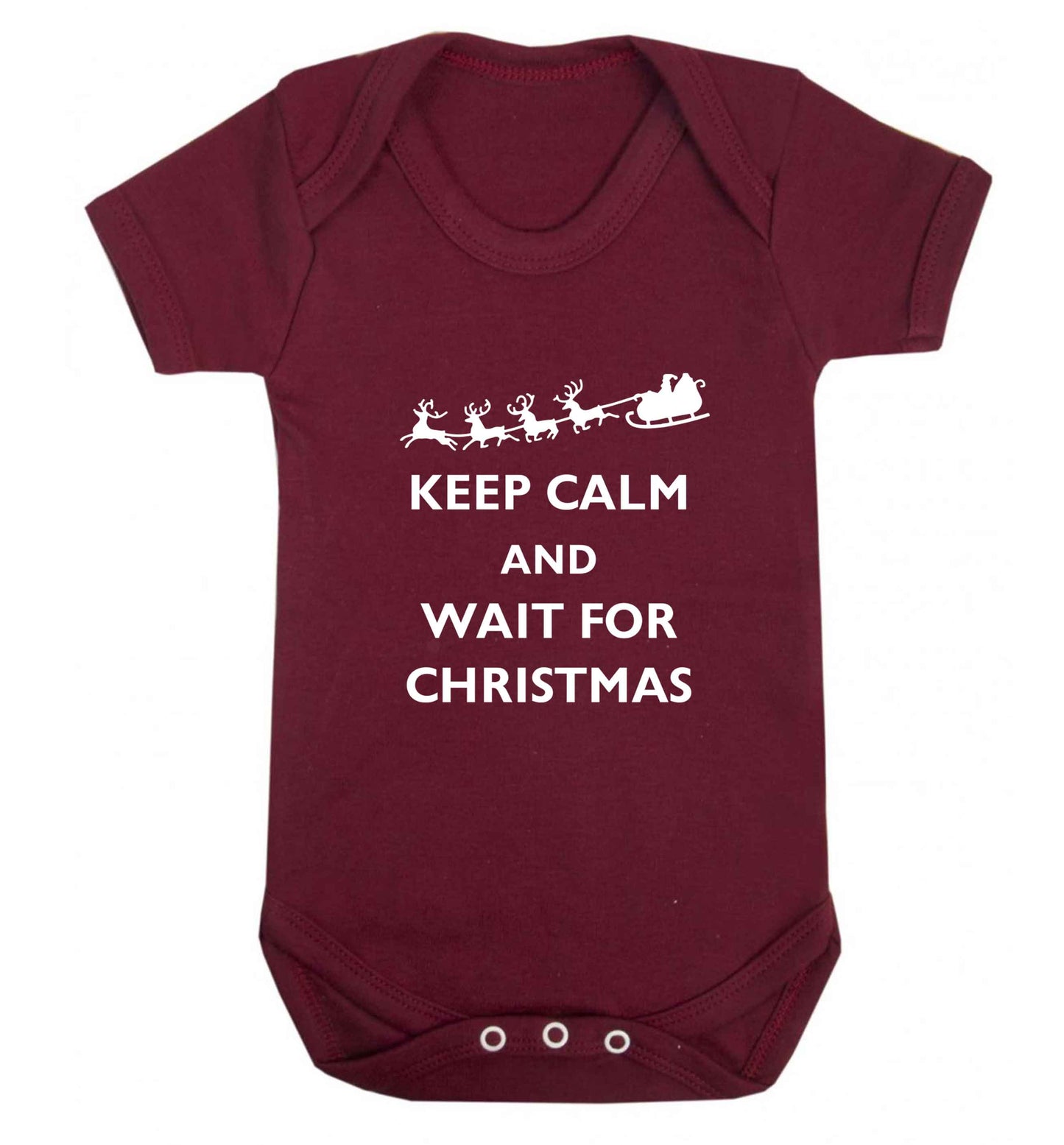 Keep calm and wait for Christmas baby vest maroon 18-24 months