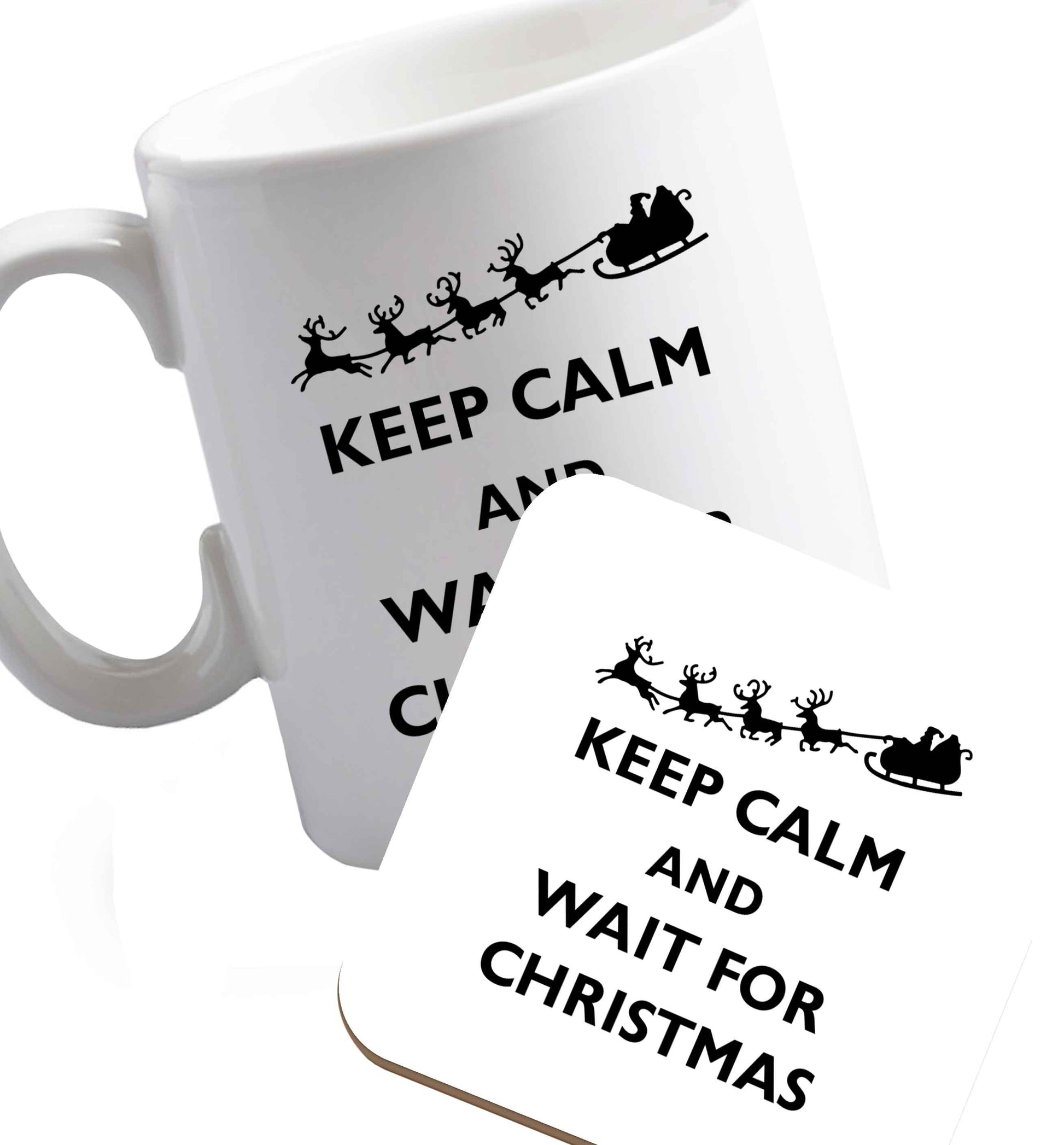 10 oz Favourite Type Pan Pancake ceramic mug and coaster set right handed