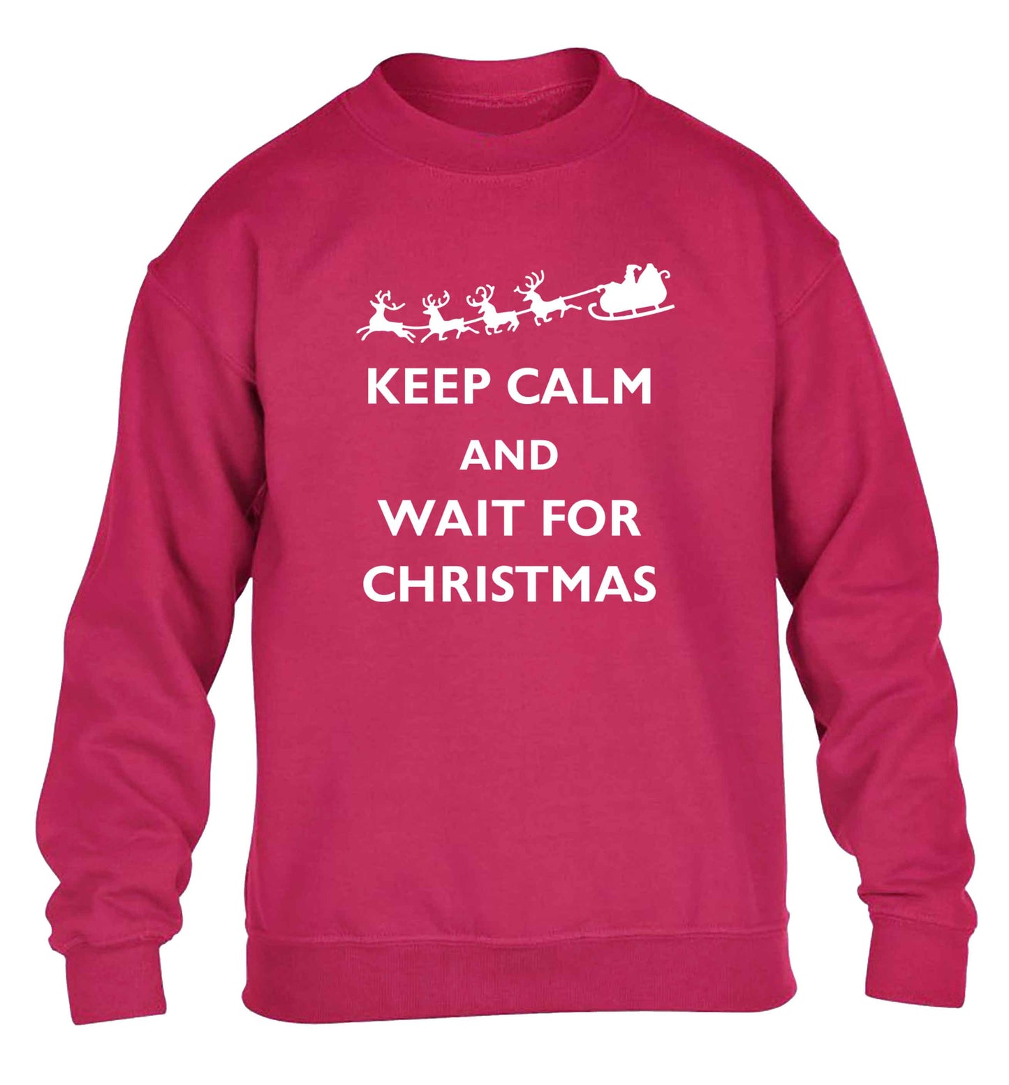 Keep calm and wait for Christmas children's pink sweater 12-13 Years