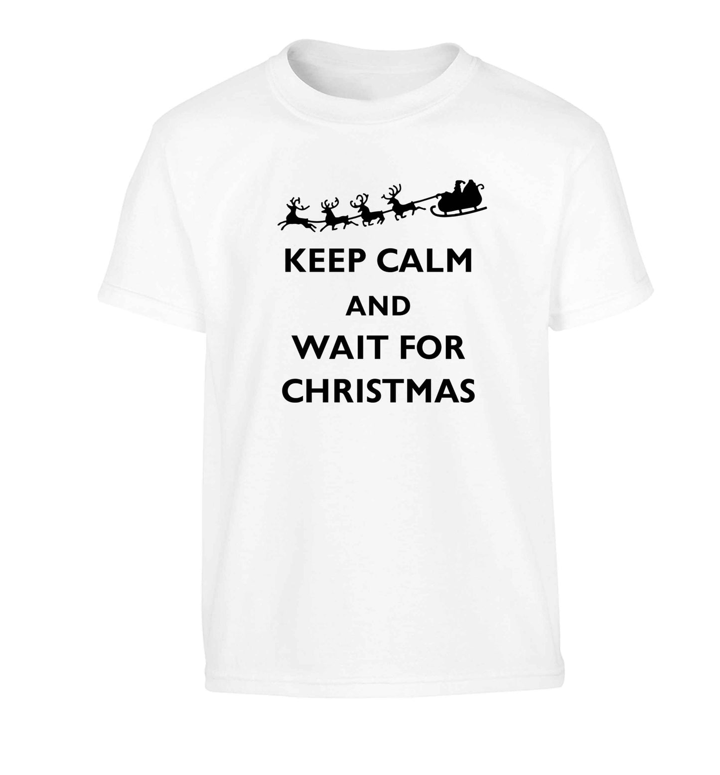 Keep calm and wait for Christmas Children's white Tshirt 12-13 Years