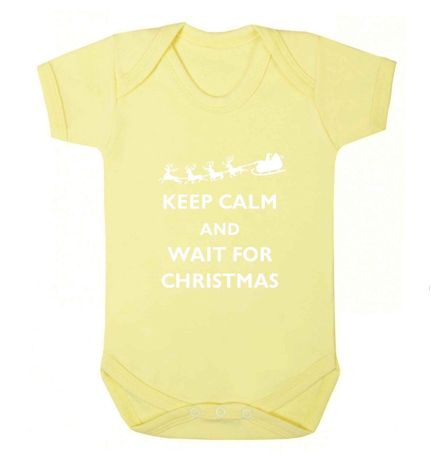 Keep calm and wait for Christmas baby vest pale yellow 18-24 months