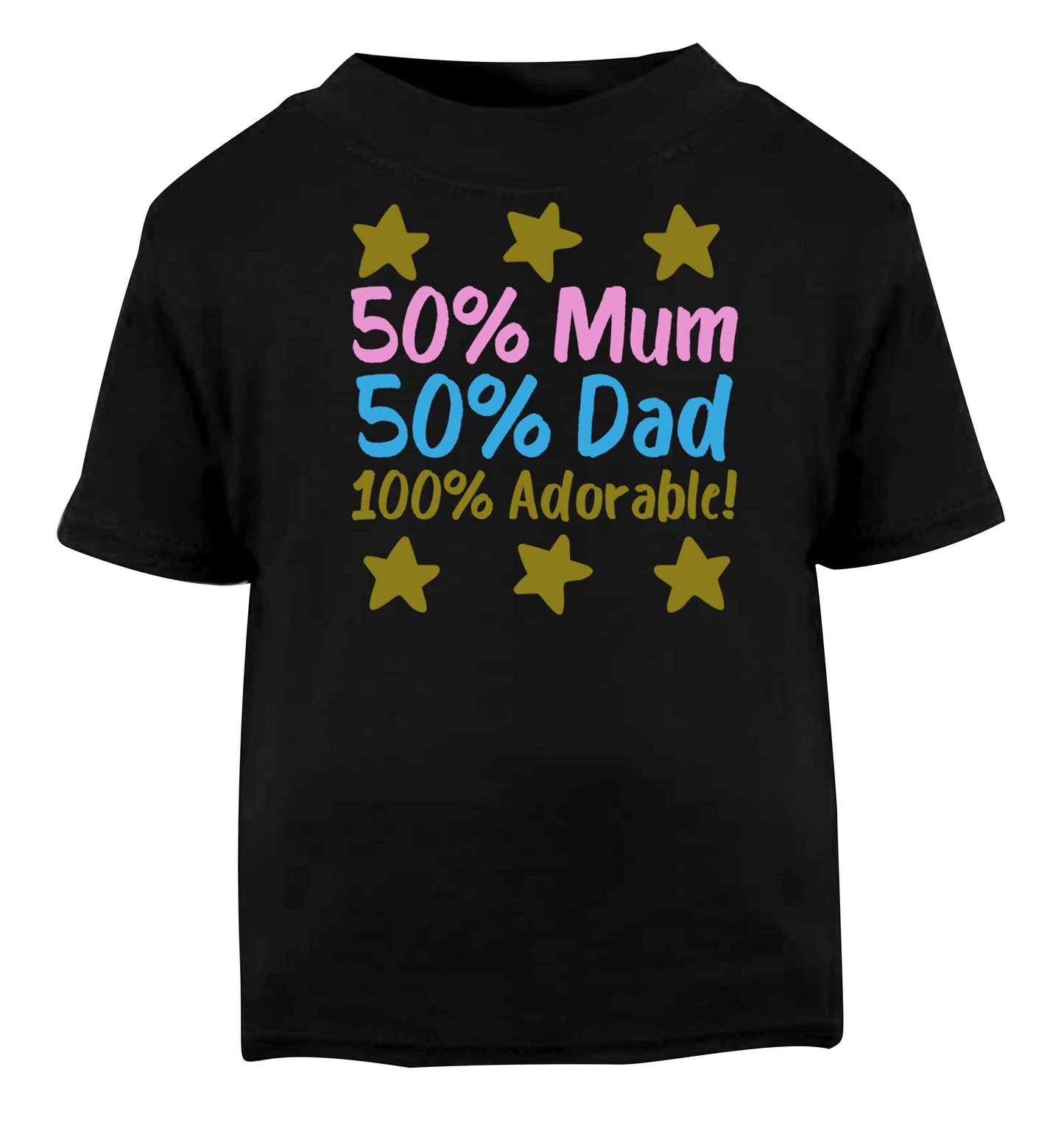 50% mum 50% dad 100% adorable Black baby toddler Tshirt 2 years