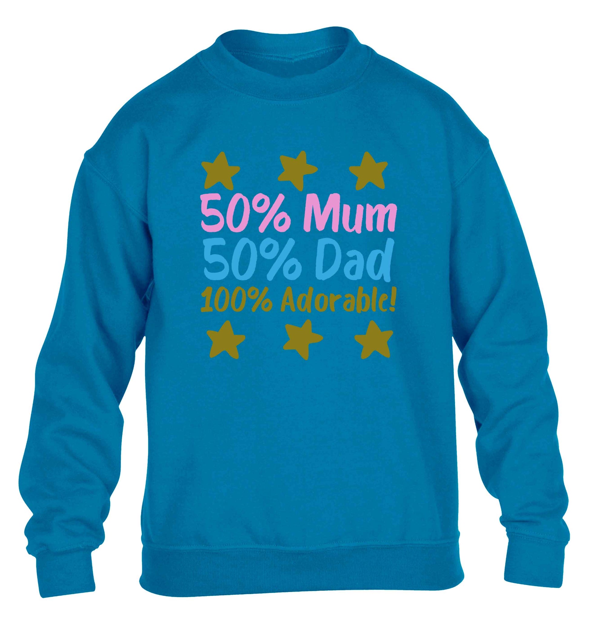 50% mum 50% dad 100% adorable children's blue sweater 12-13 Years