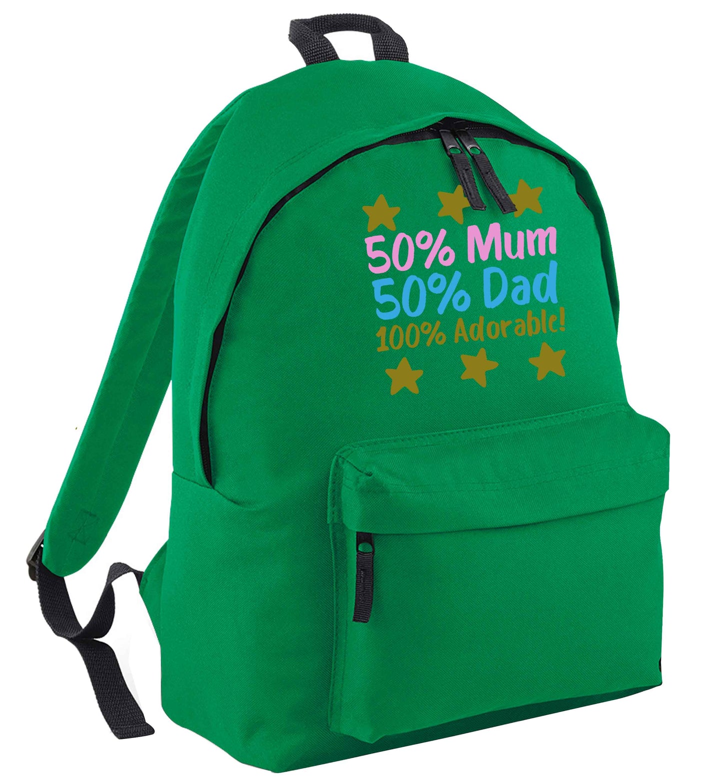50% mum 50% dad 100% adorable green adults backpack
