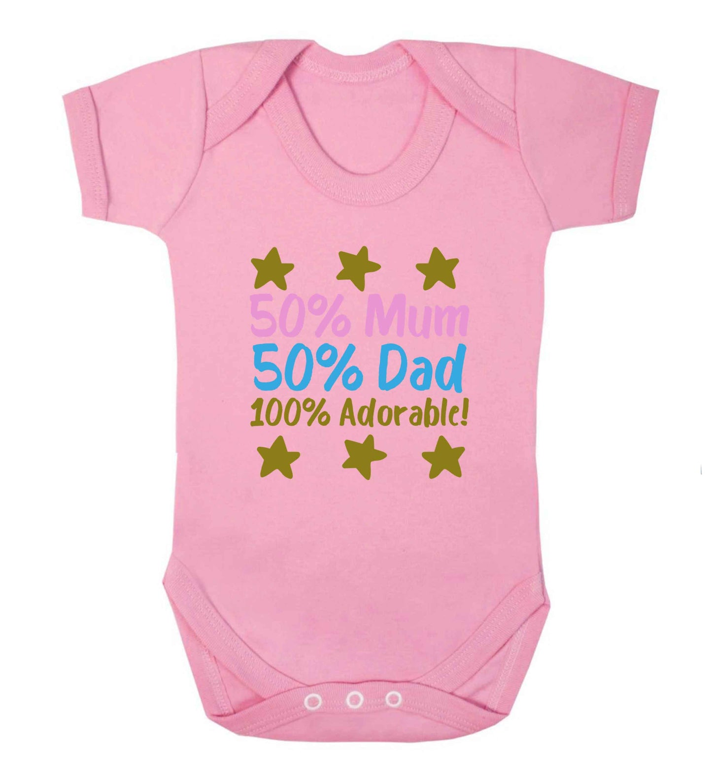 50% mum 50% dad 100% adorable baby vest pale pink 18-24 months