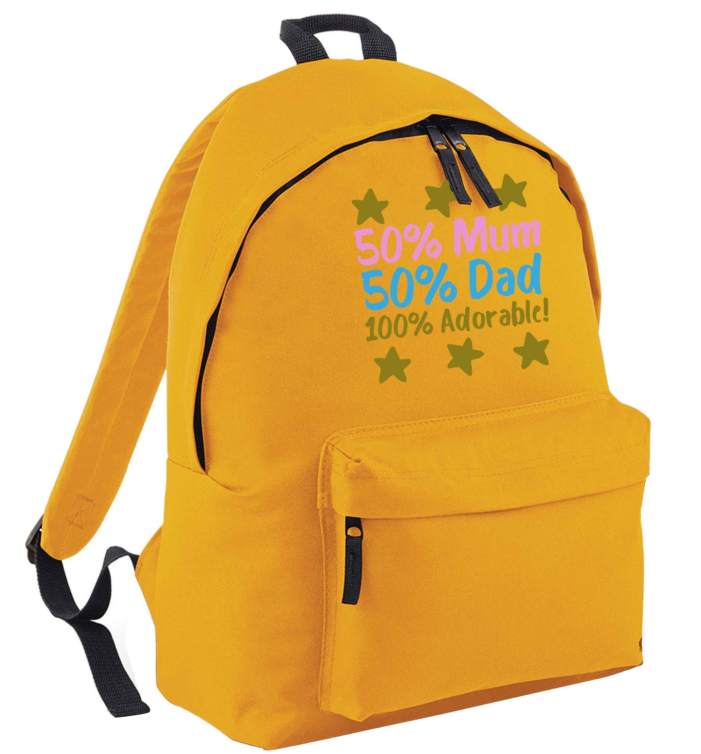 50% mum 50% dad 100% adorable mustard adults backpack