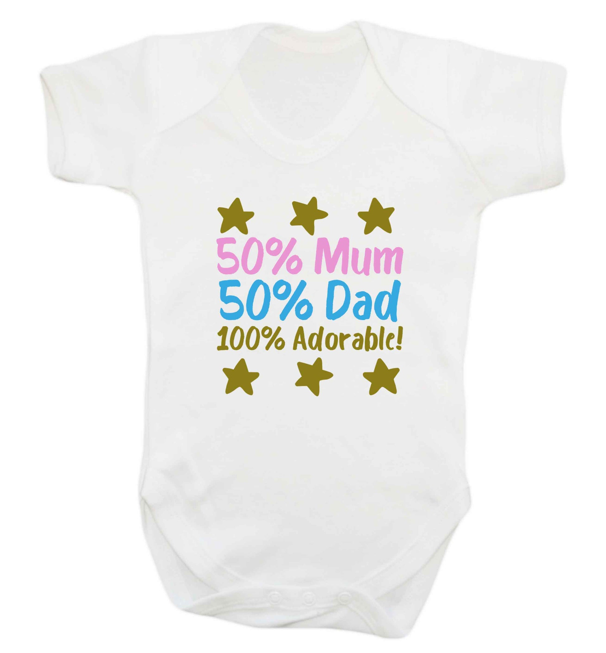 50% mum 50% dad 100% adorable baby vest white 18-24 months
