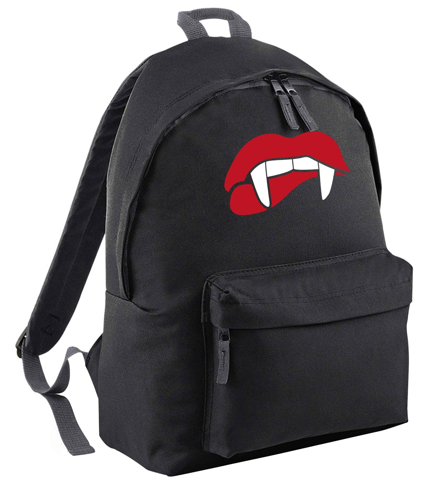 Vampire fangs black adults backpack