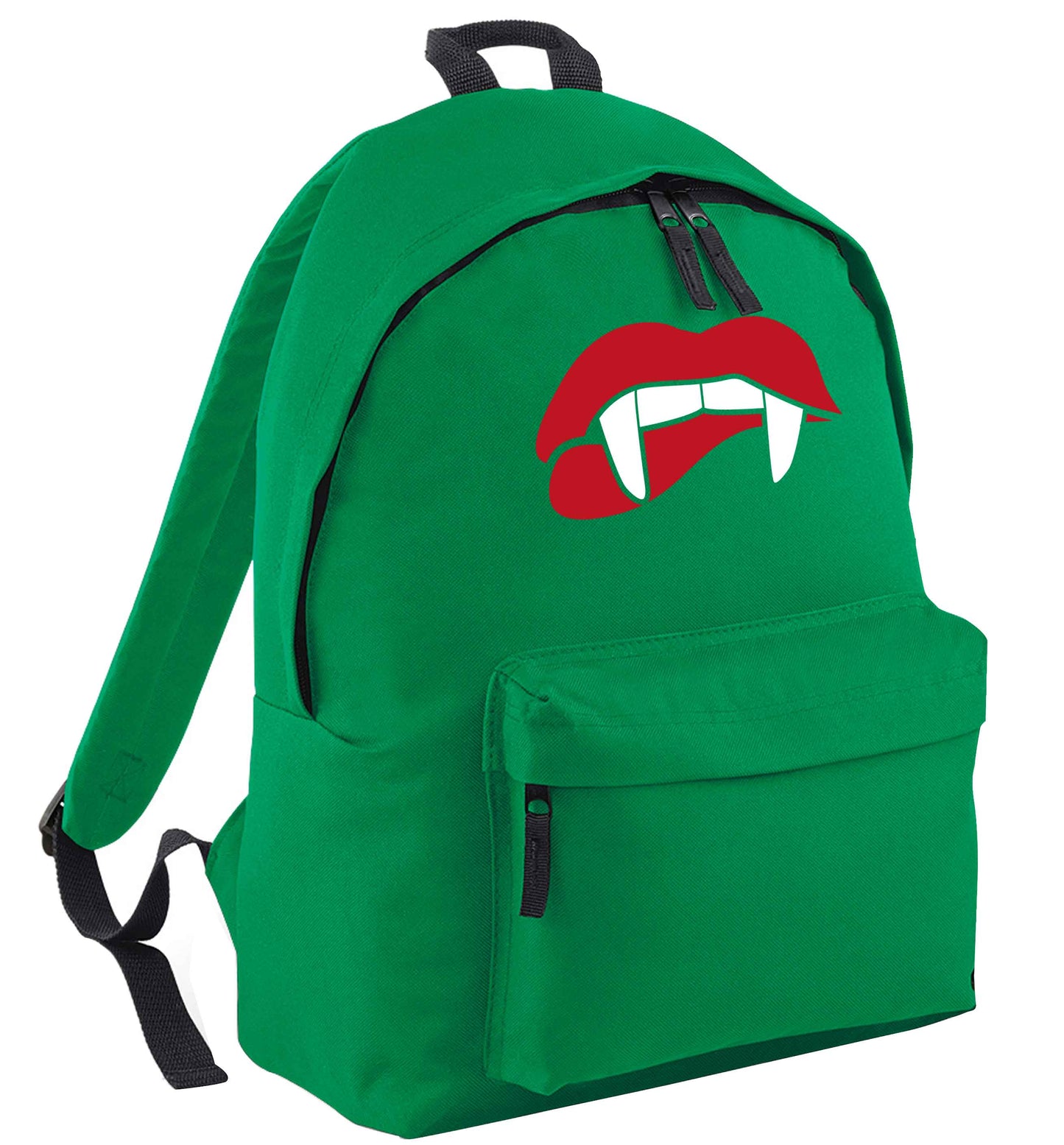 Vampire fangs green adults backpack