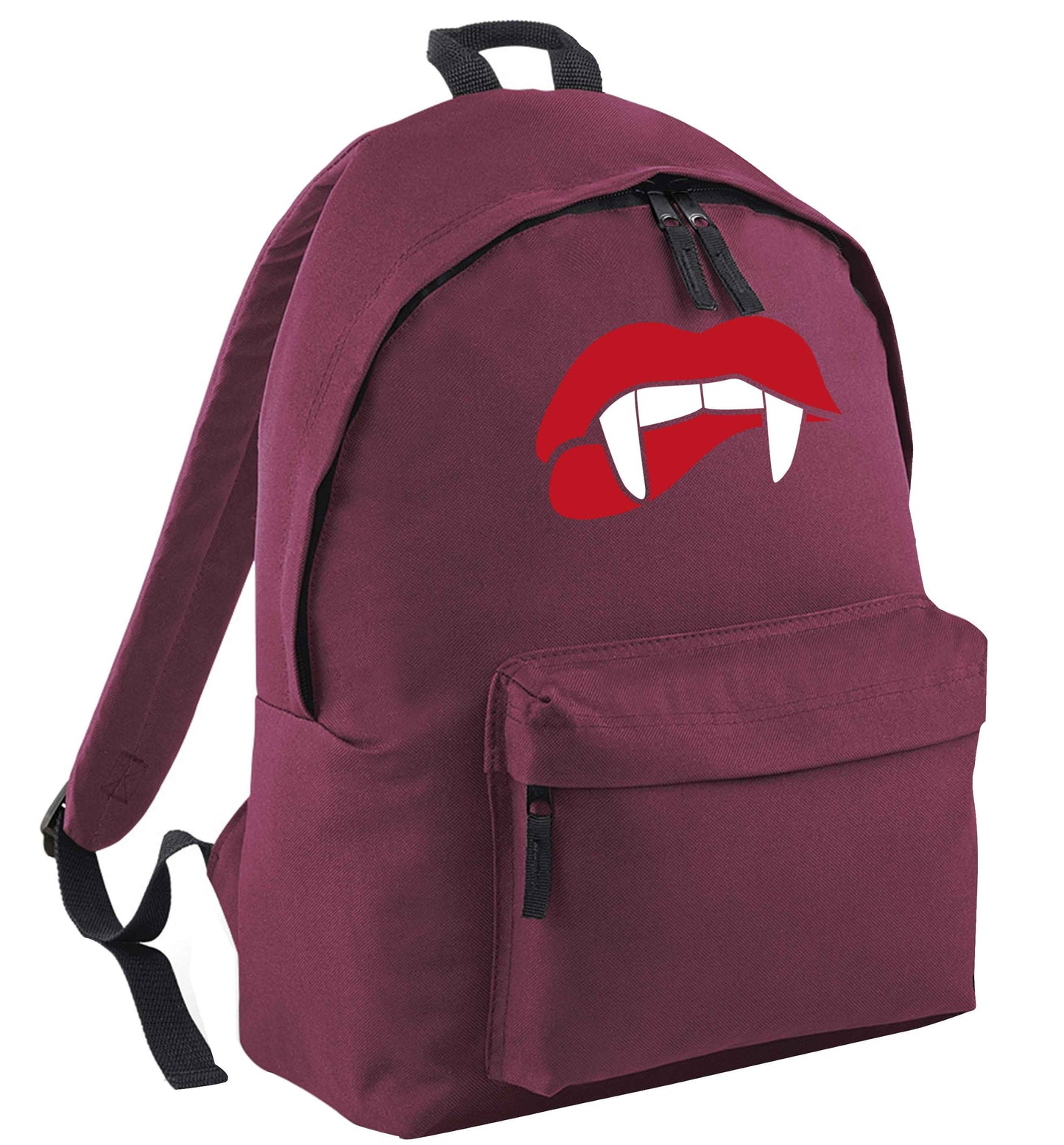 Vampire fangs maroon adults backpack