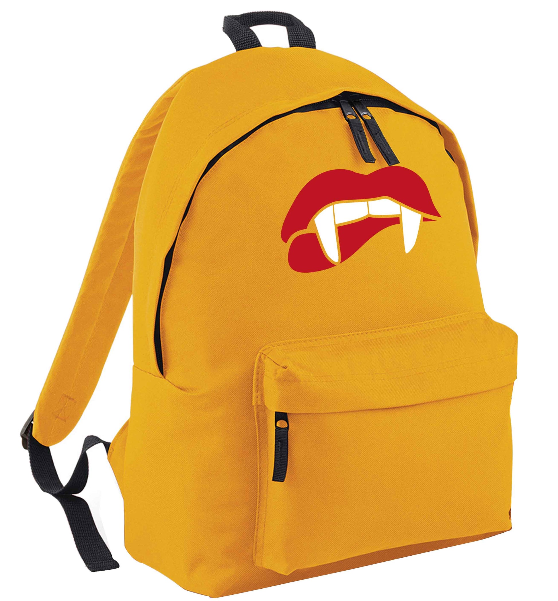 Vampire fangs mustard adults backpack
