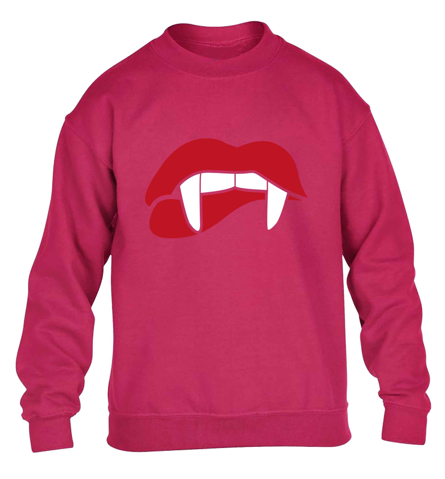 Vampire fangs children's pink sweater 12-13 Years