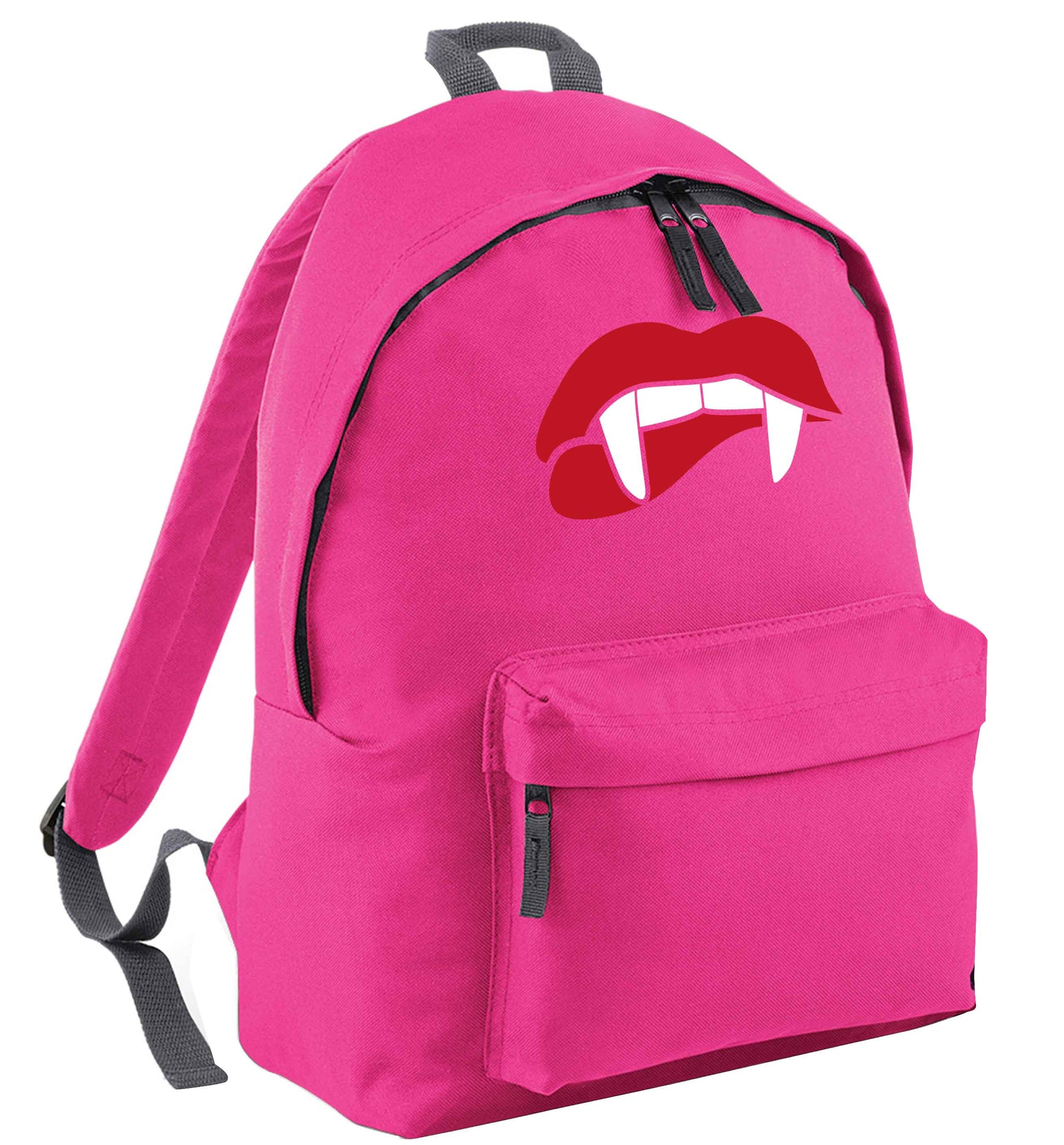 Vampire fangs pink adults backpack