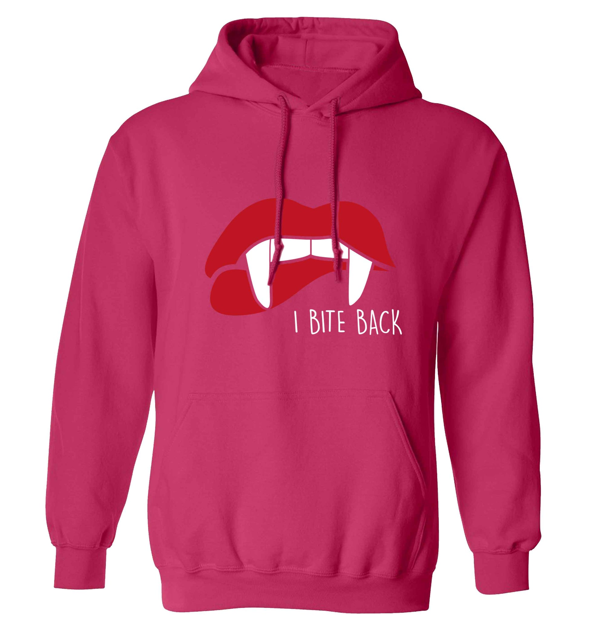 I bite back adults unisex pink hoodie 2XL