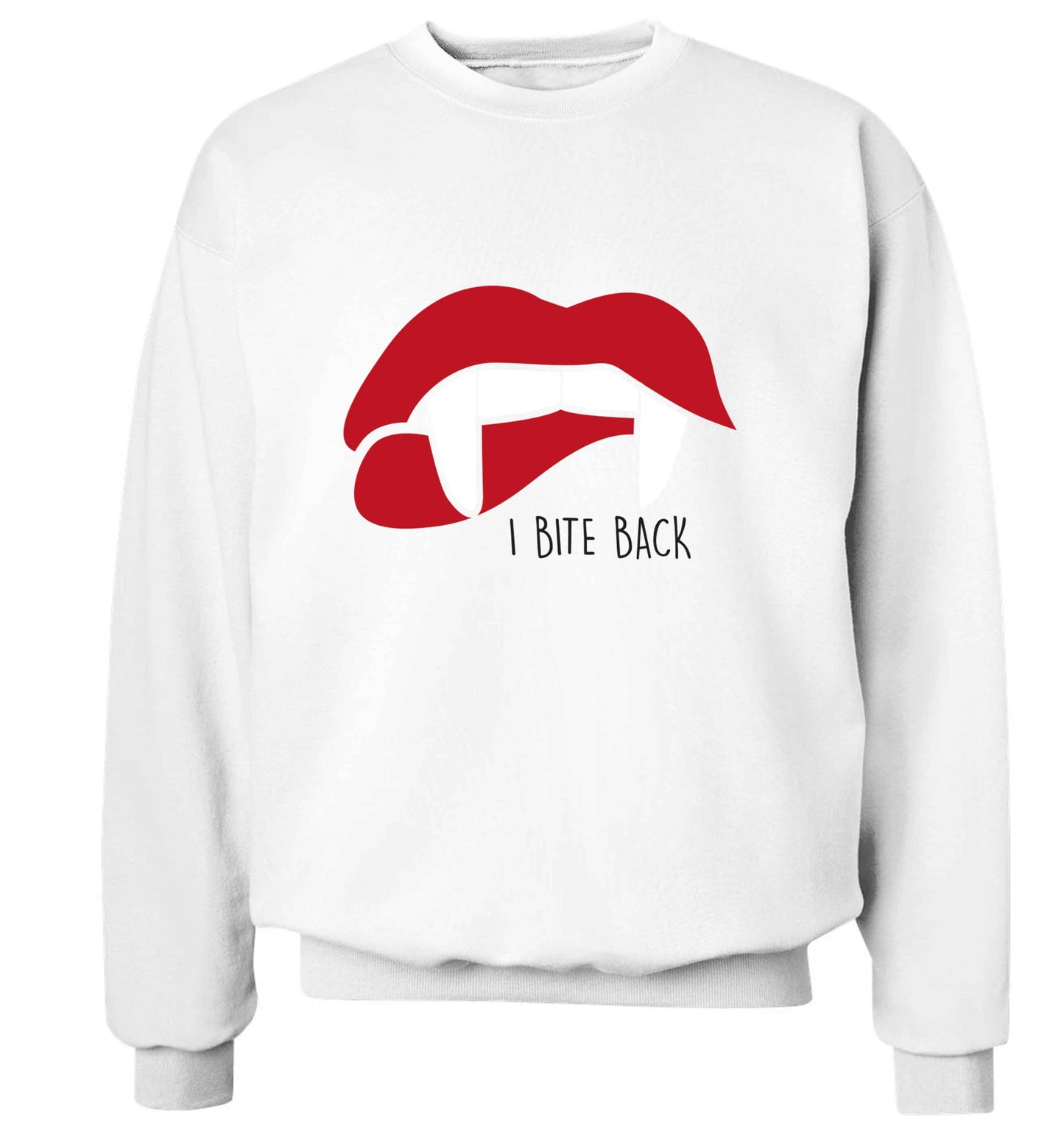 I bite back adult's unisex white sweater 2XL