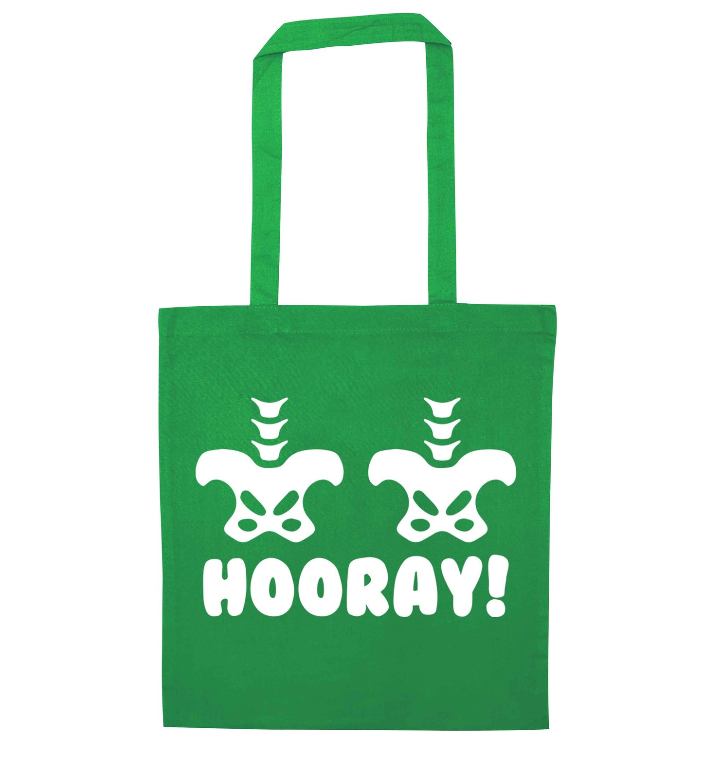 Hip Hip Hooray! green tote bag