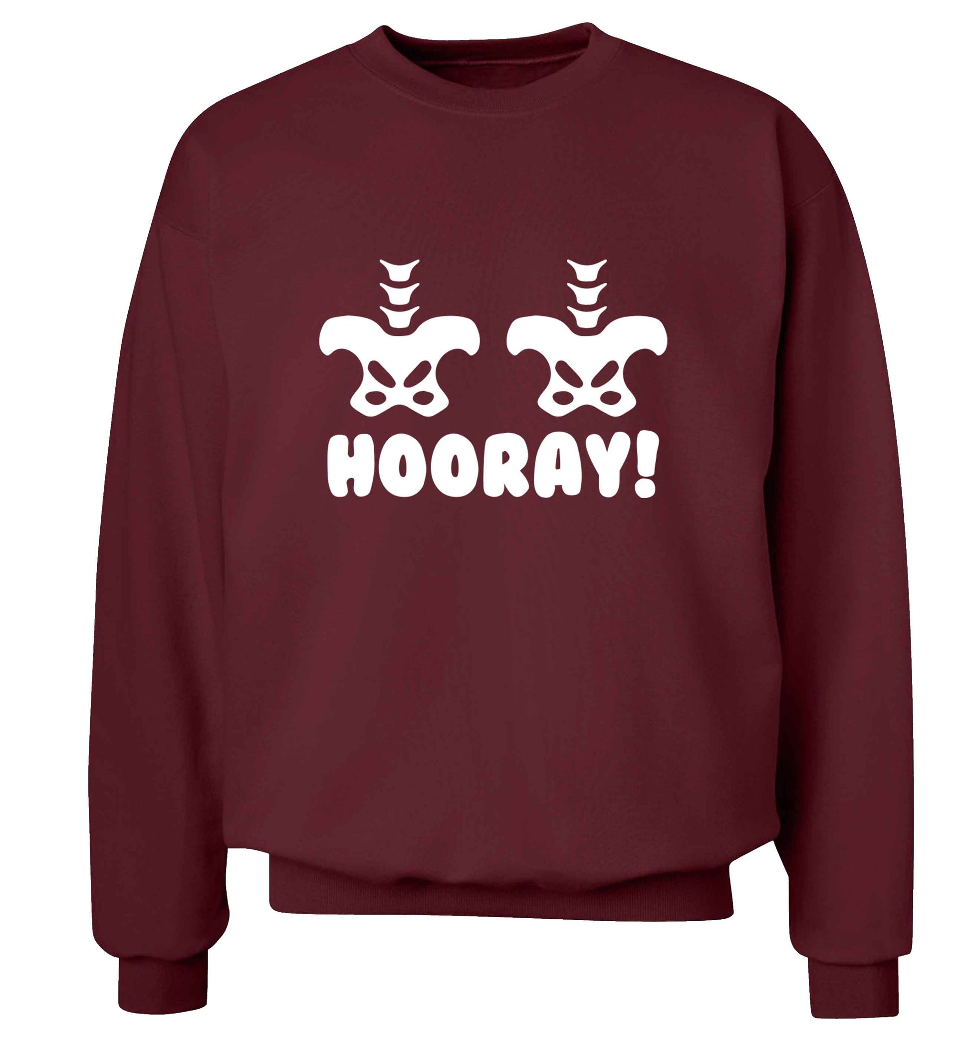 Hip Hip Hooray! adult's unisex maroon sweater 2XL
