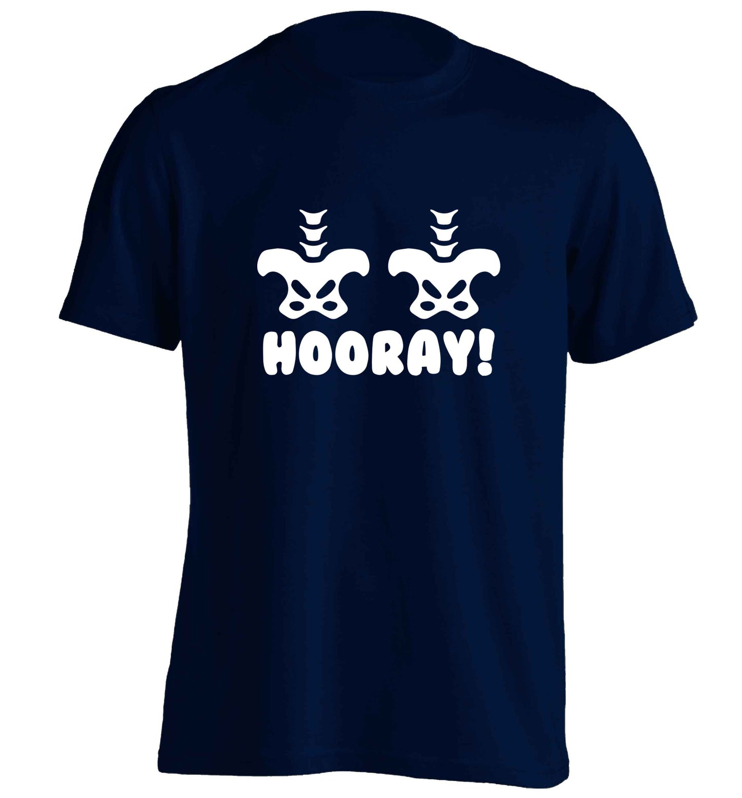 Hip Hip Hooray! adults unisex navy Tshirt 2XL