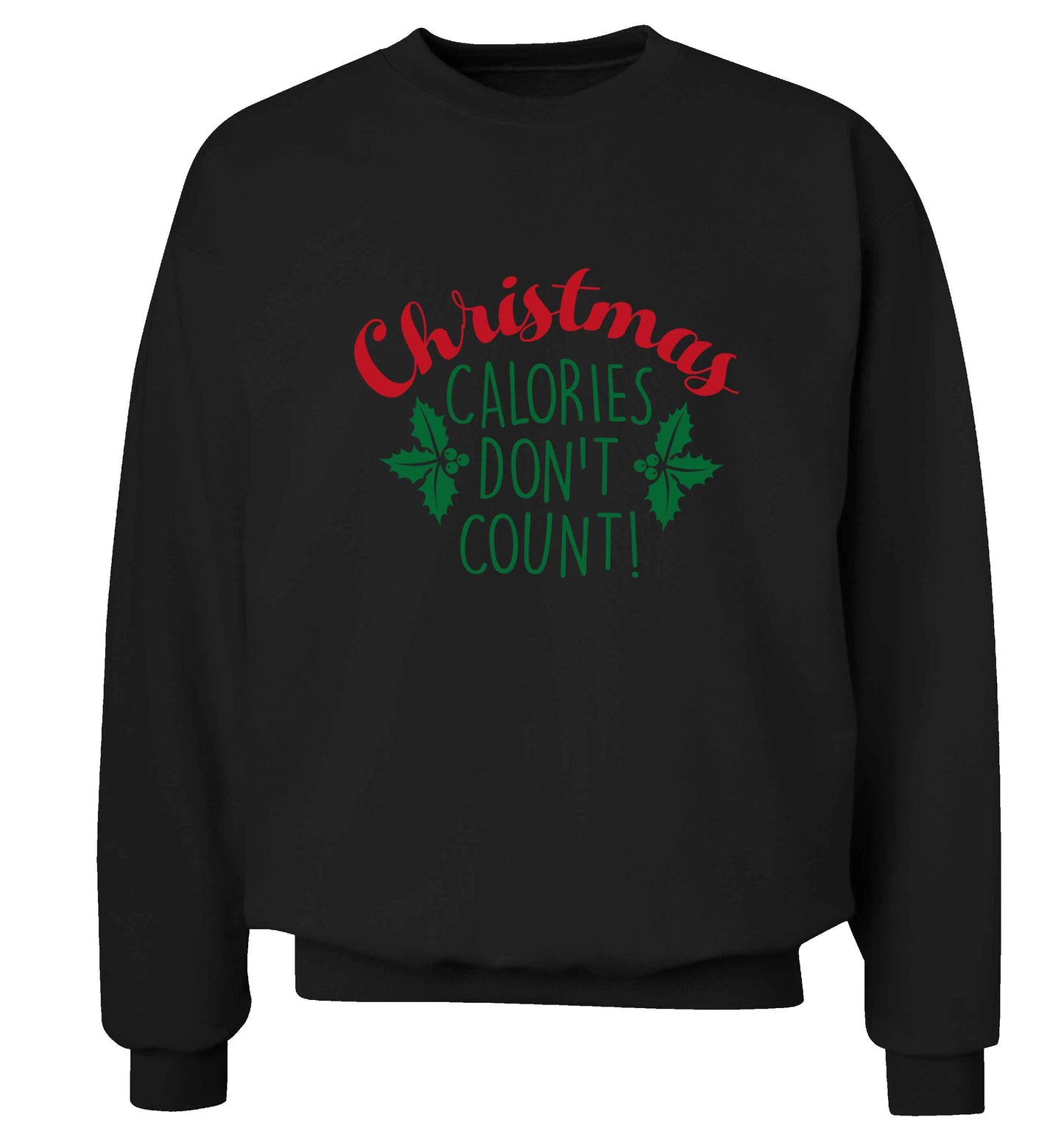 Christmas calories don't count adult's unisex black sweater 2XL