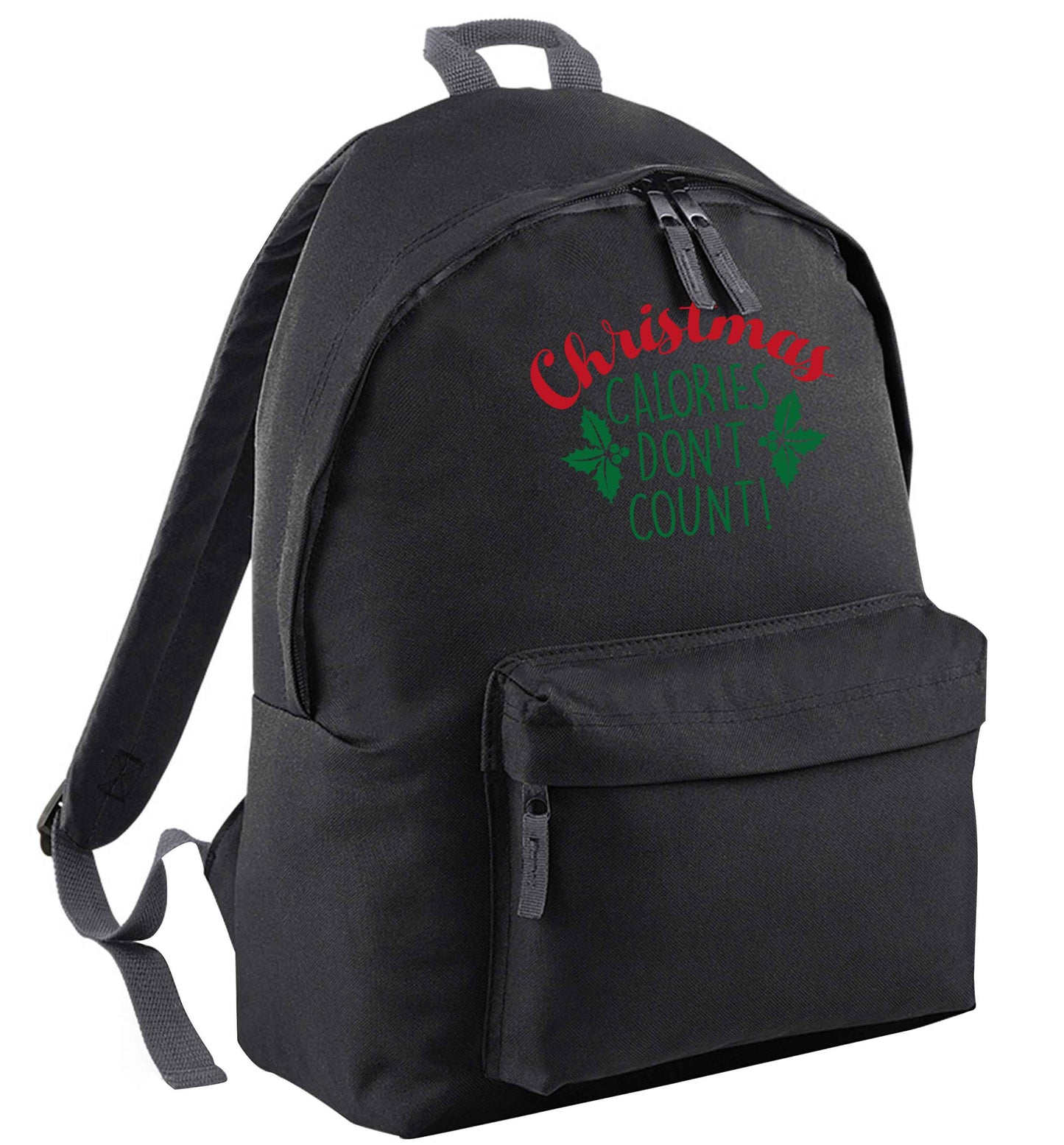 Christmas calories don't count black adults backpack
