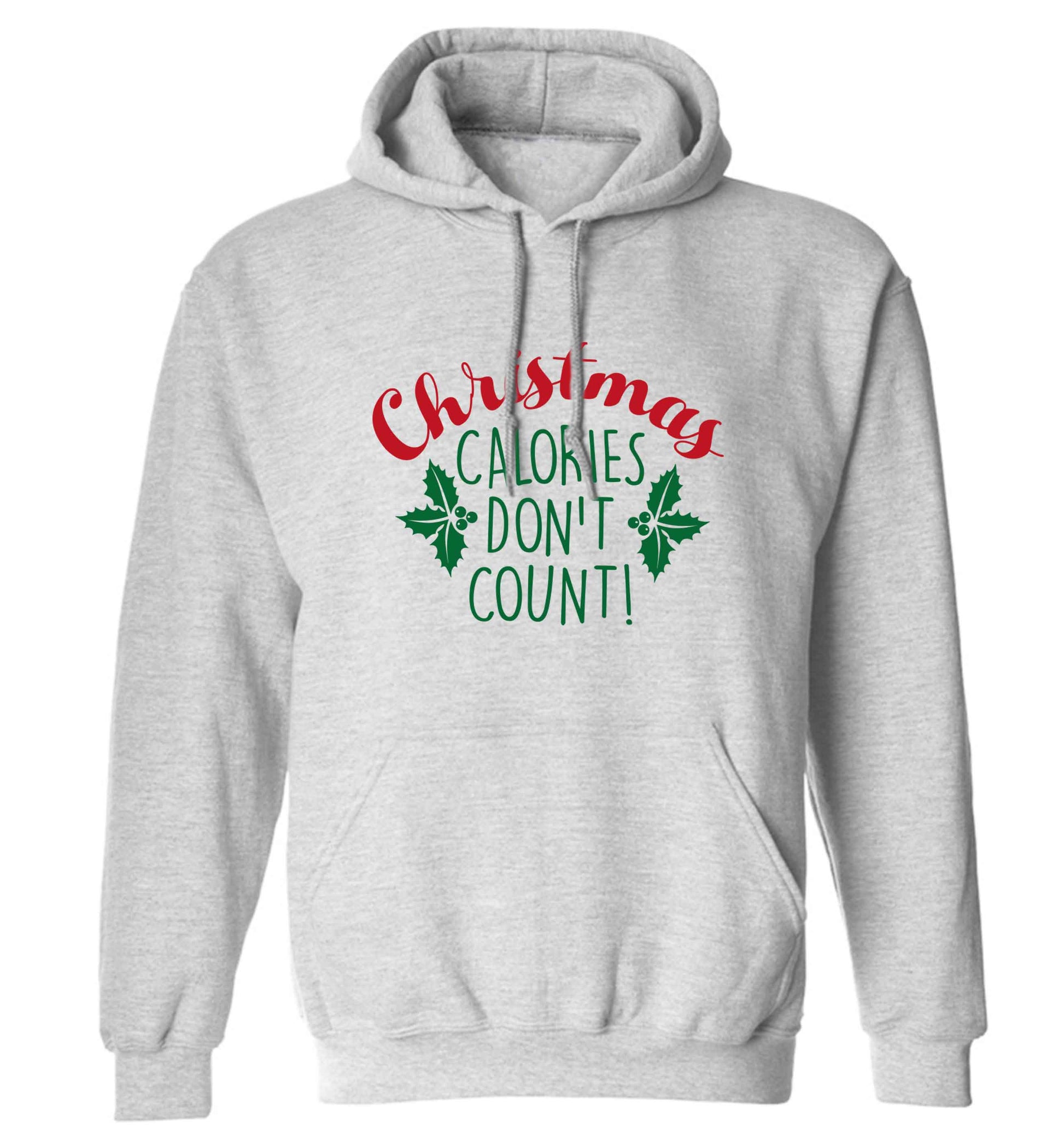 Christmas calories don't count adults unisex grey hoodie 2XL