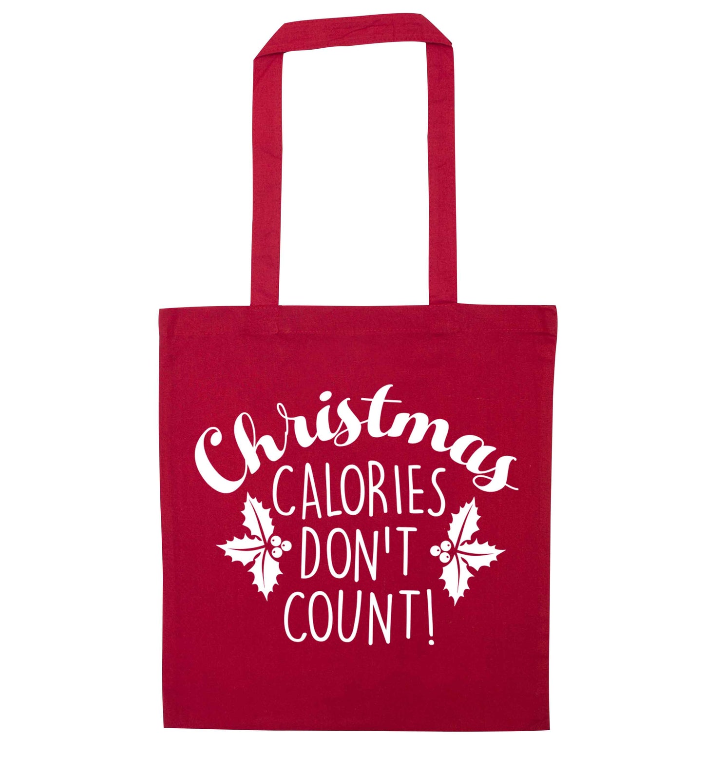 Christmas calories don't count red tote bag