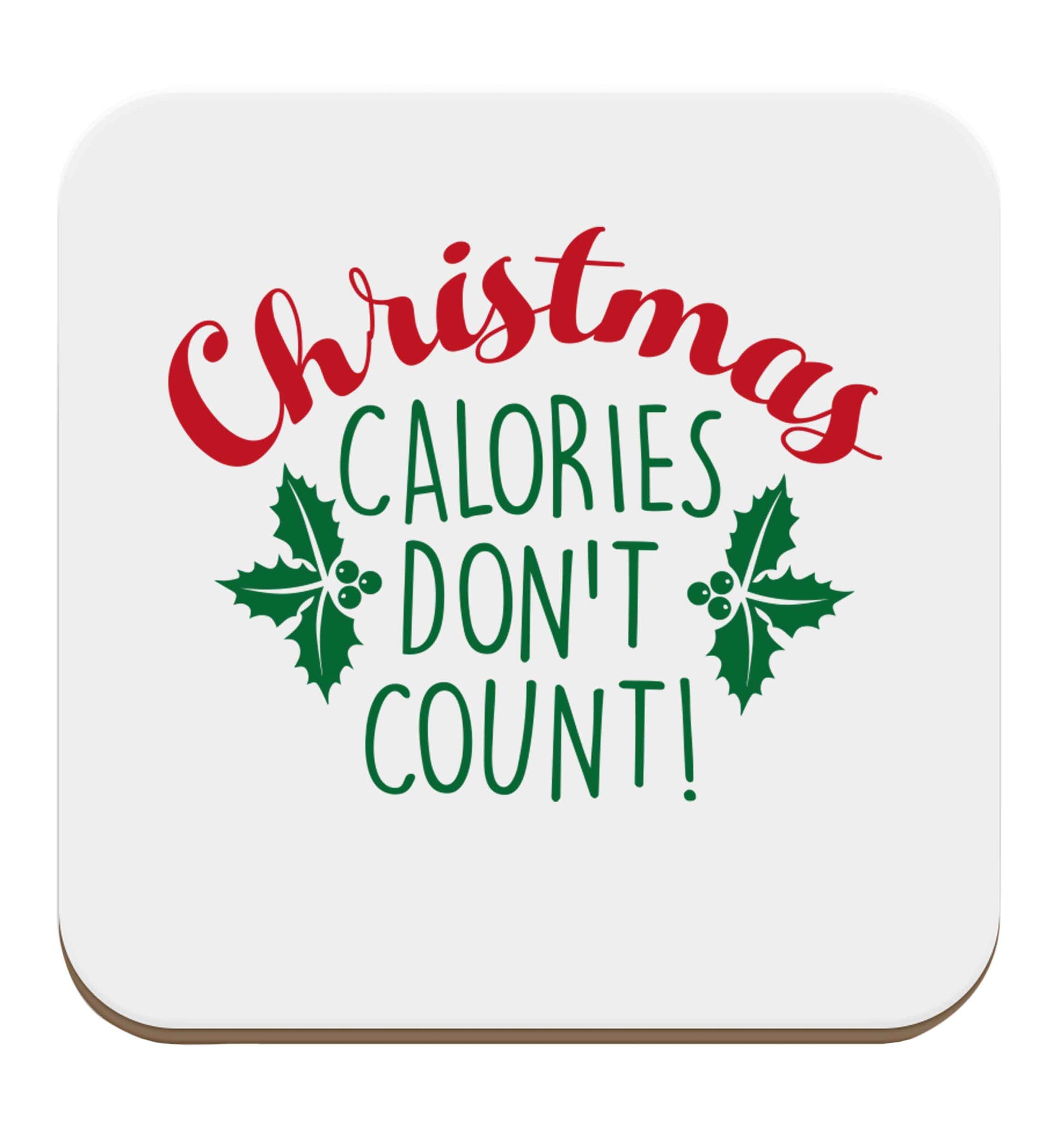 Christmas calories don't count set of four coasters