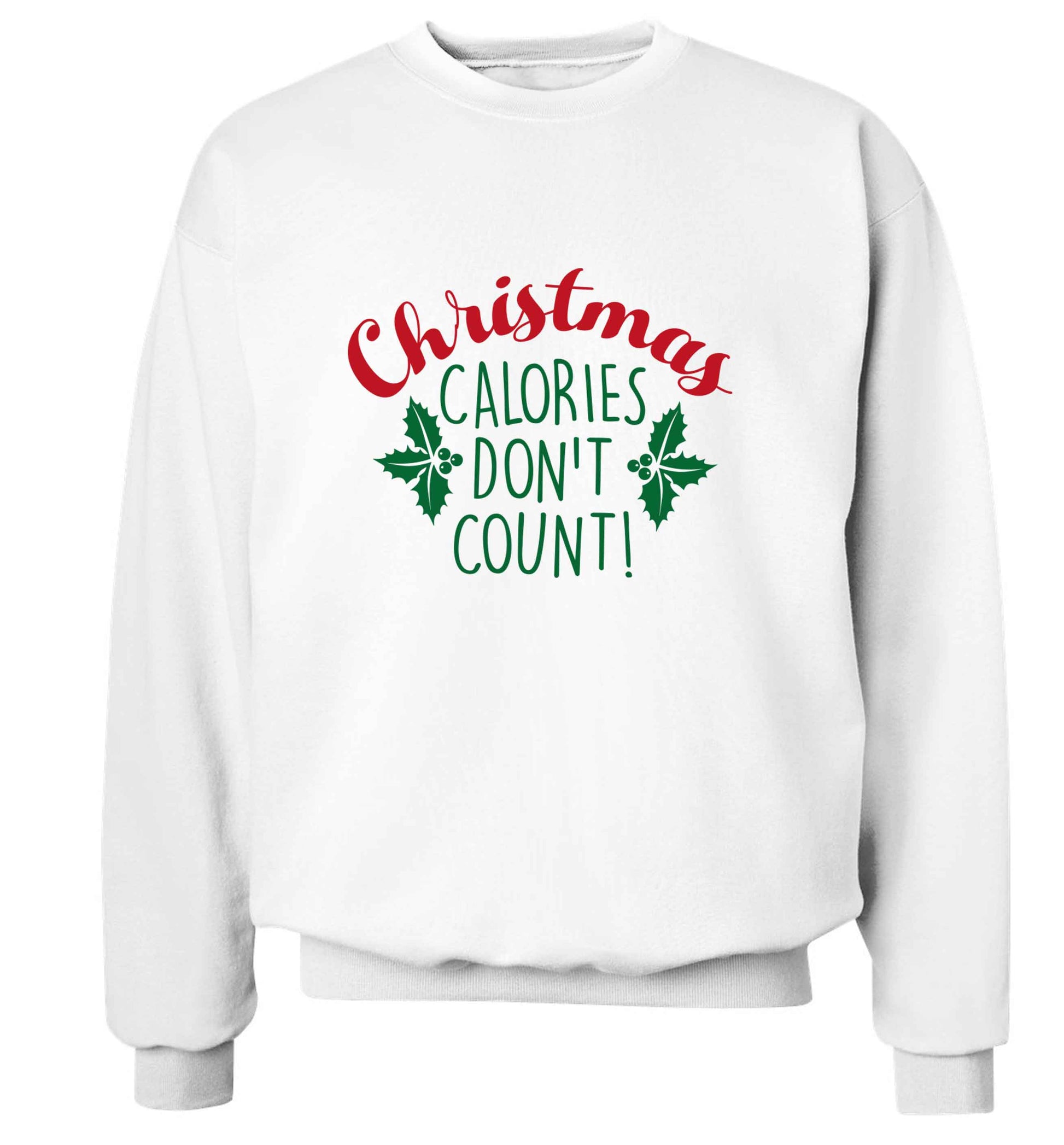 Christmas calories don't count adult's unisex white sweater 2XL